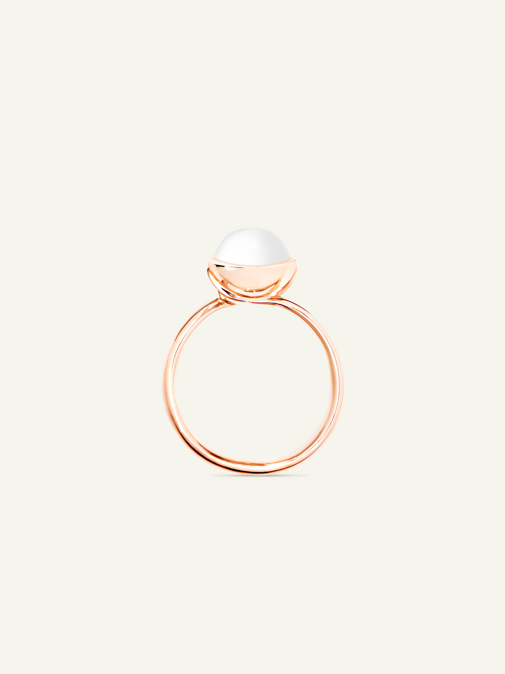 Ring BOUTON small Cacholong mit Cacholong