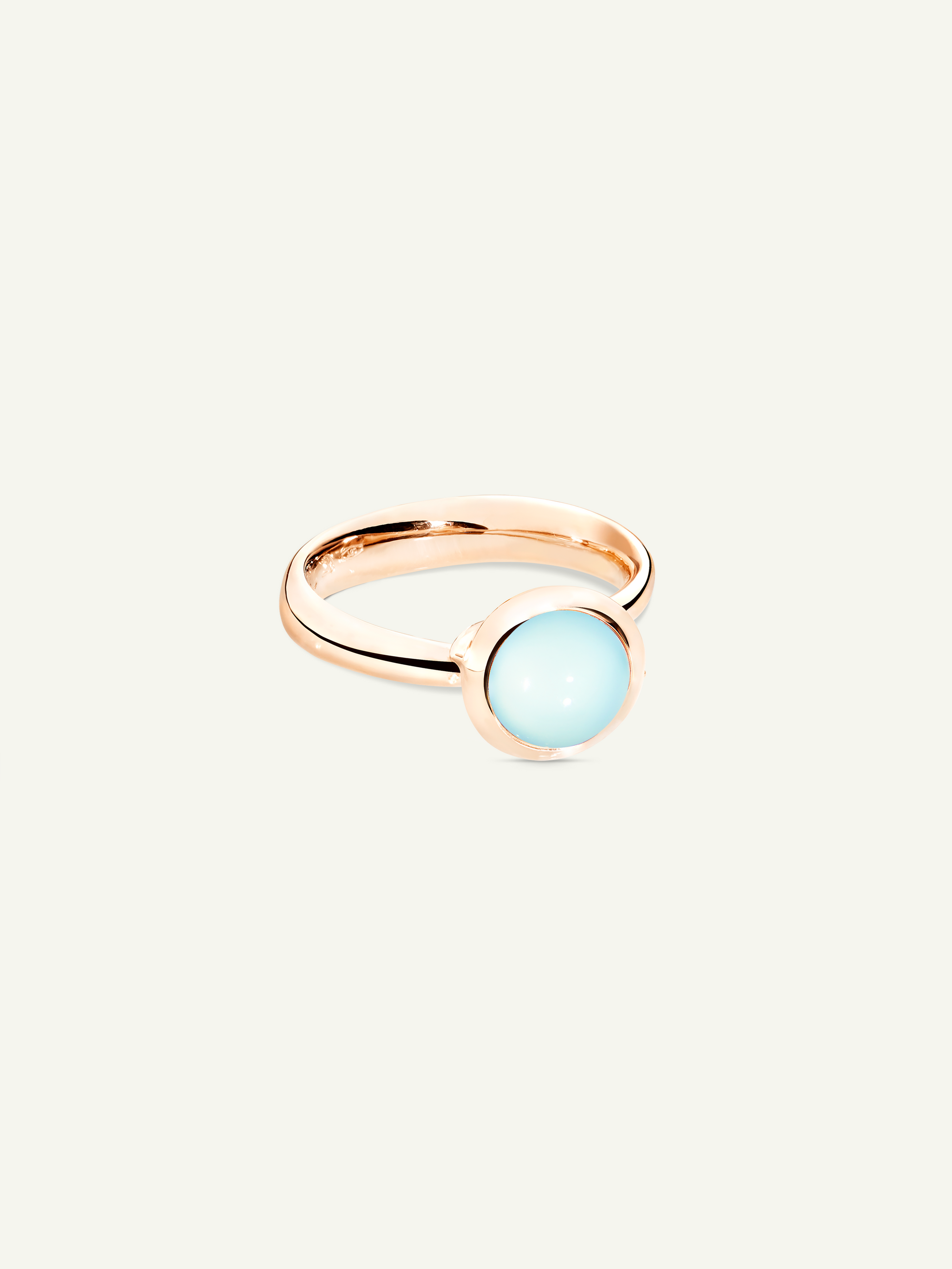 BOUTON Small Ring with Aqua Chalcedony