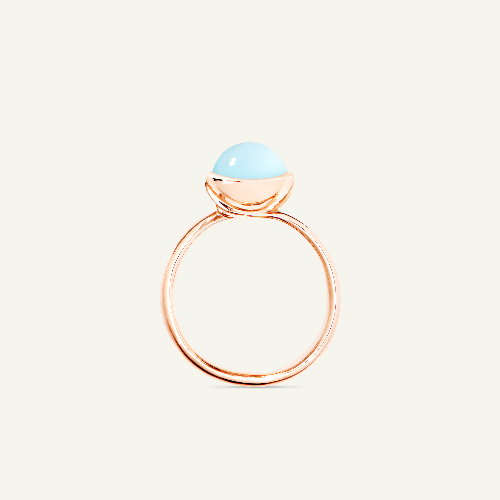 BOUTON Small Ring mit Aqua Chalcedon