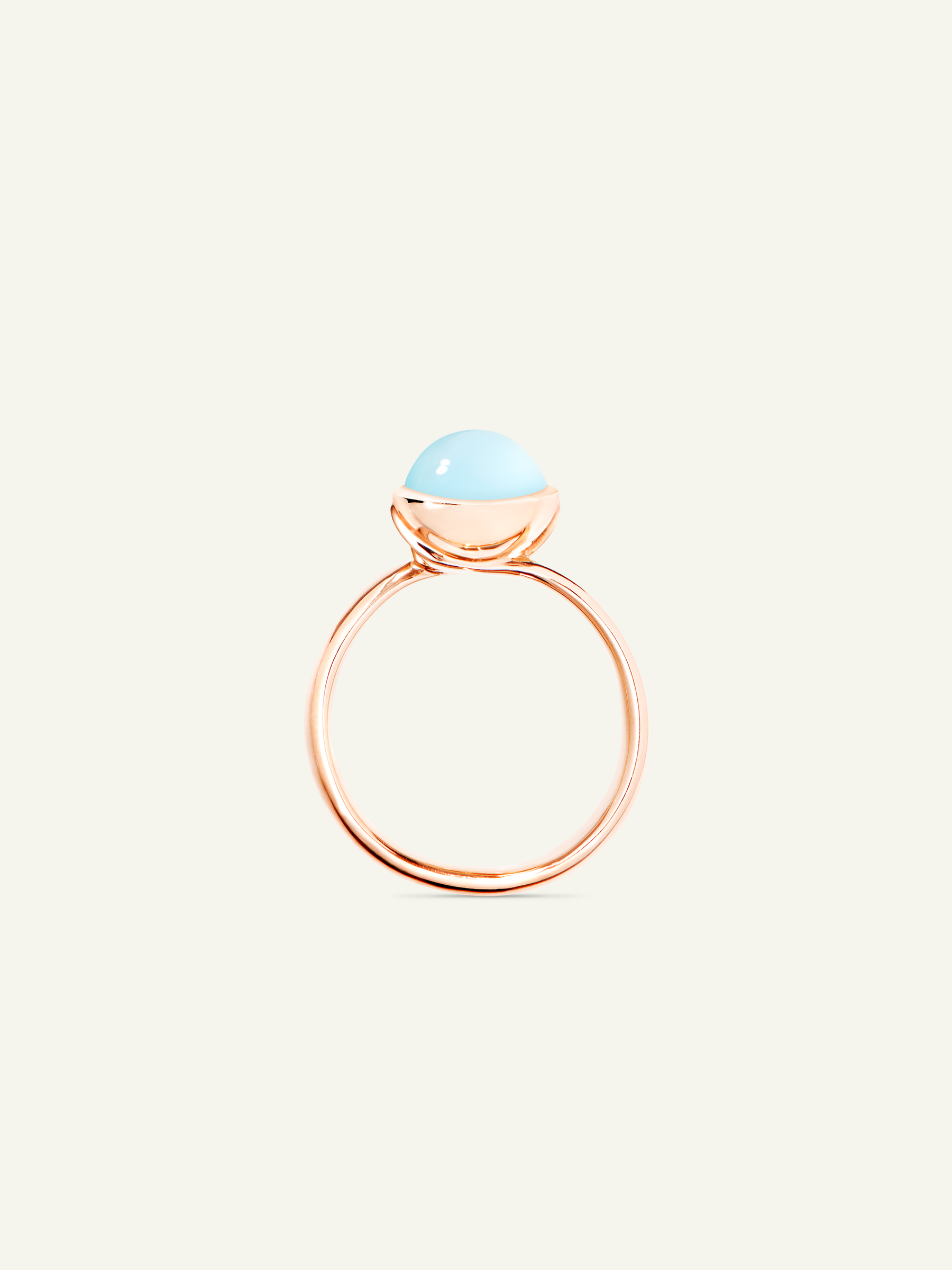 BOUTON Small Ring with Aqua Chalcedony