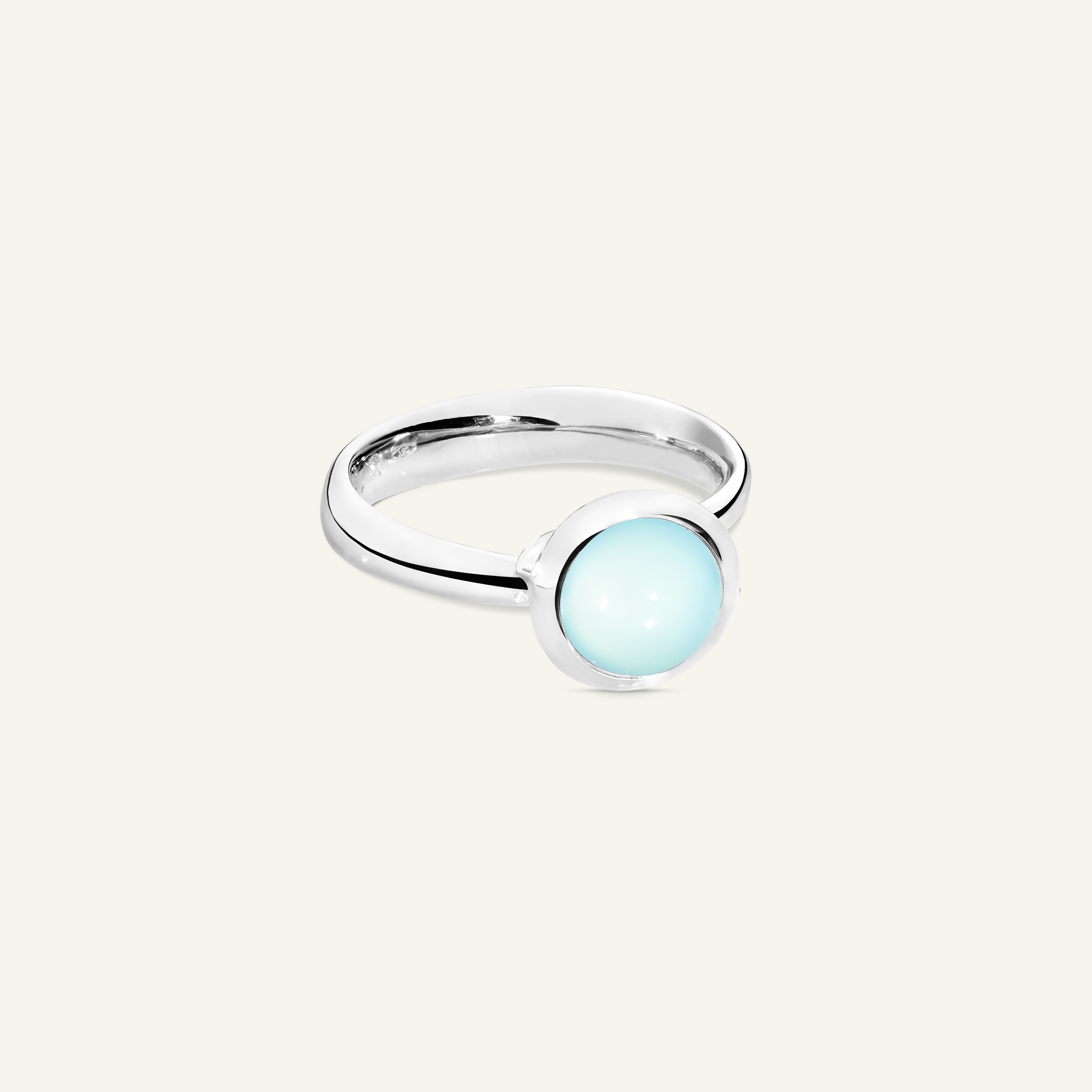 BOUTON Small Ring mit Aqua Chalcedon