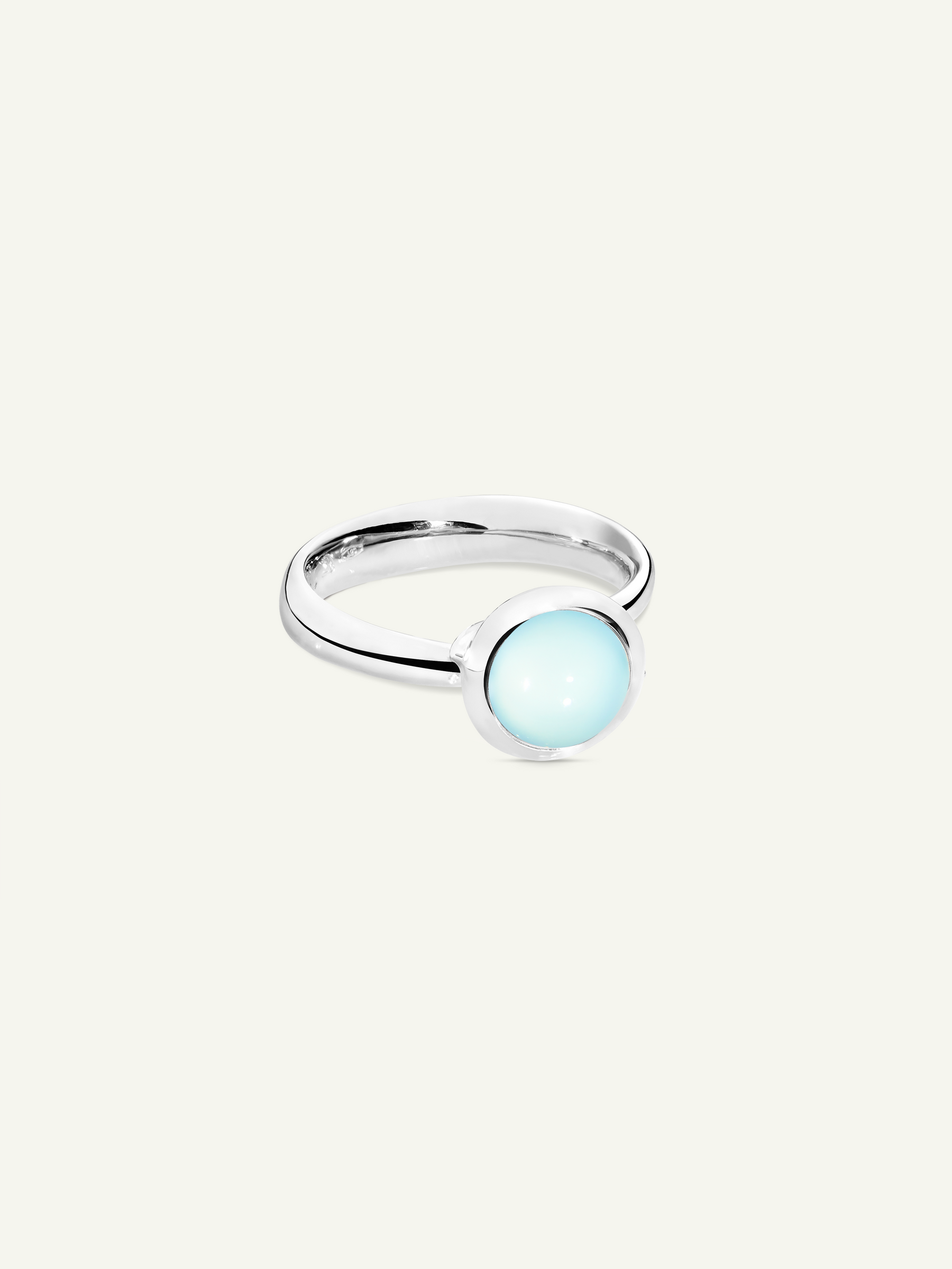BOUTON Small Ring with Aqua Chalcedony