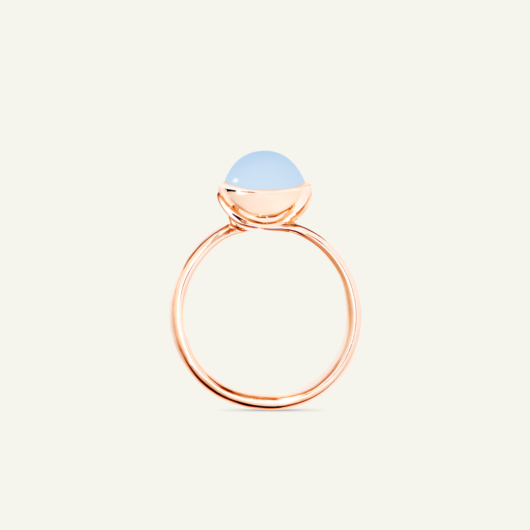 BOUTON Small Ring mit Blauem Chalcedon