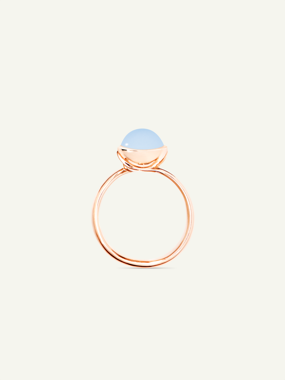 BOUTON Small Ring mit Blauem Chalcedon
