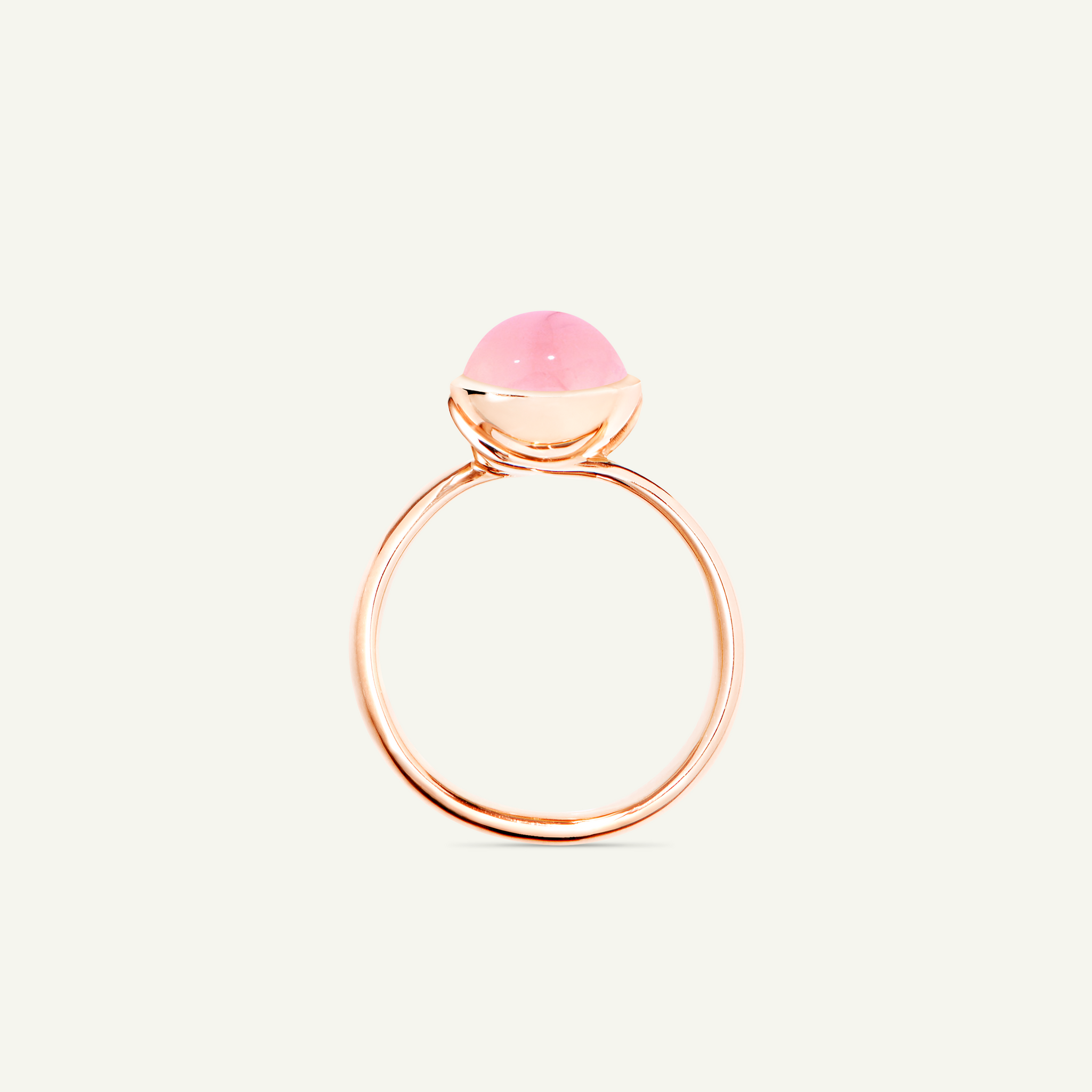 BOUTON Small Ring mit Pink Chalcedon