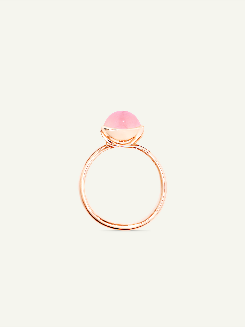 BOUTON Small Ring with Pink Chalcedony