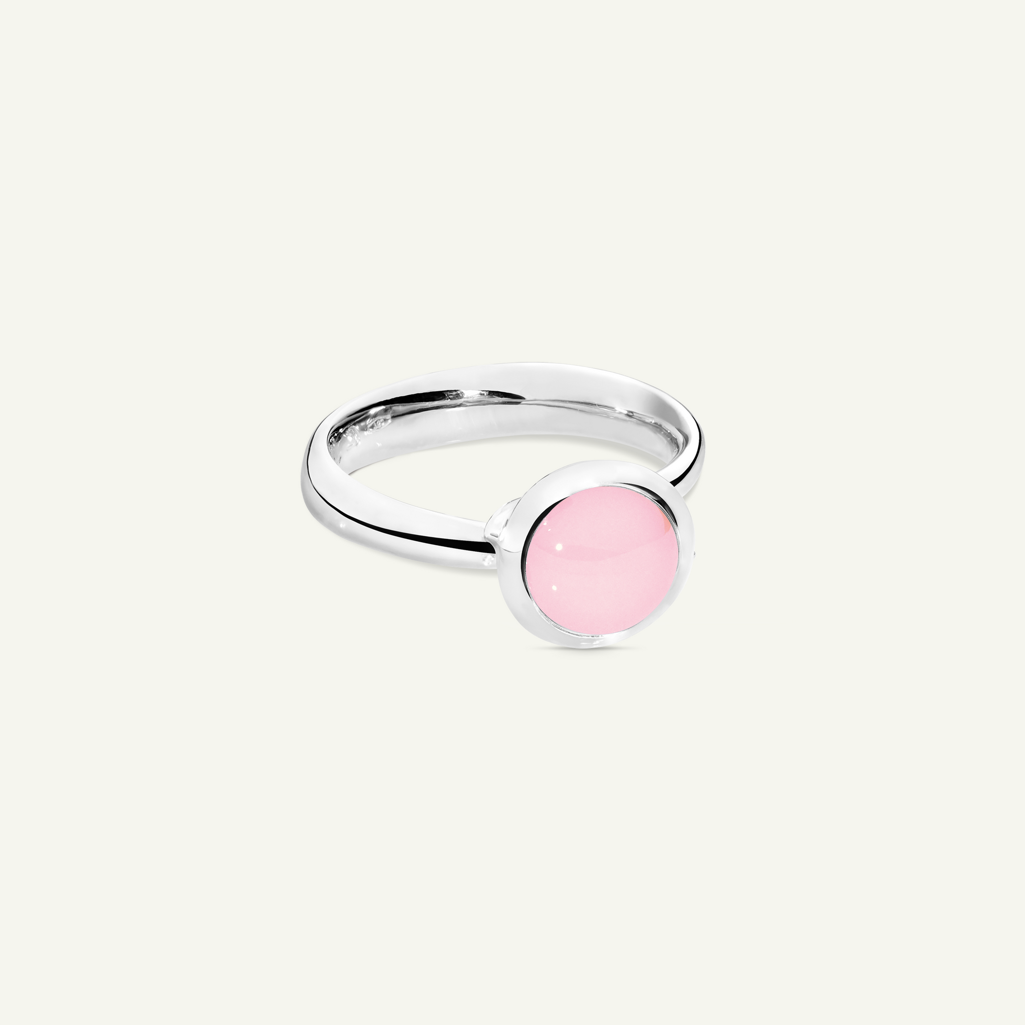 BOUTON Small Ring mit Pink Chalcedon