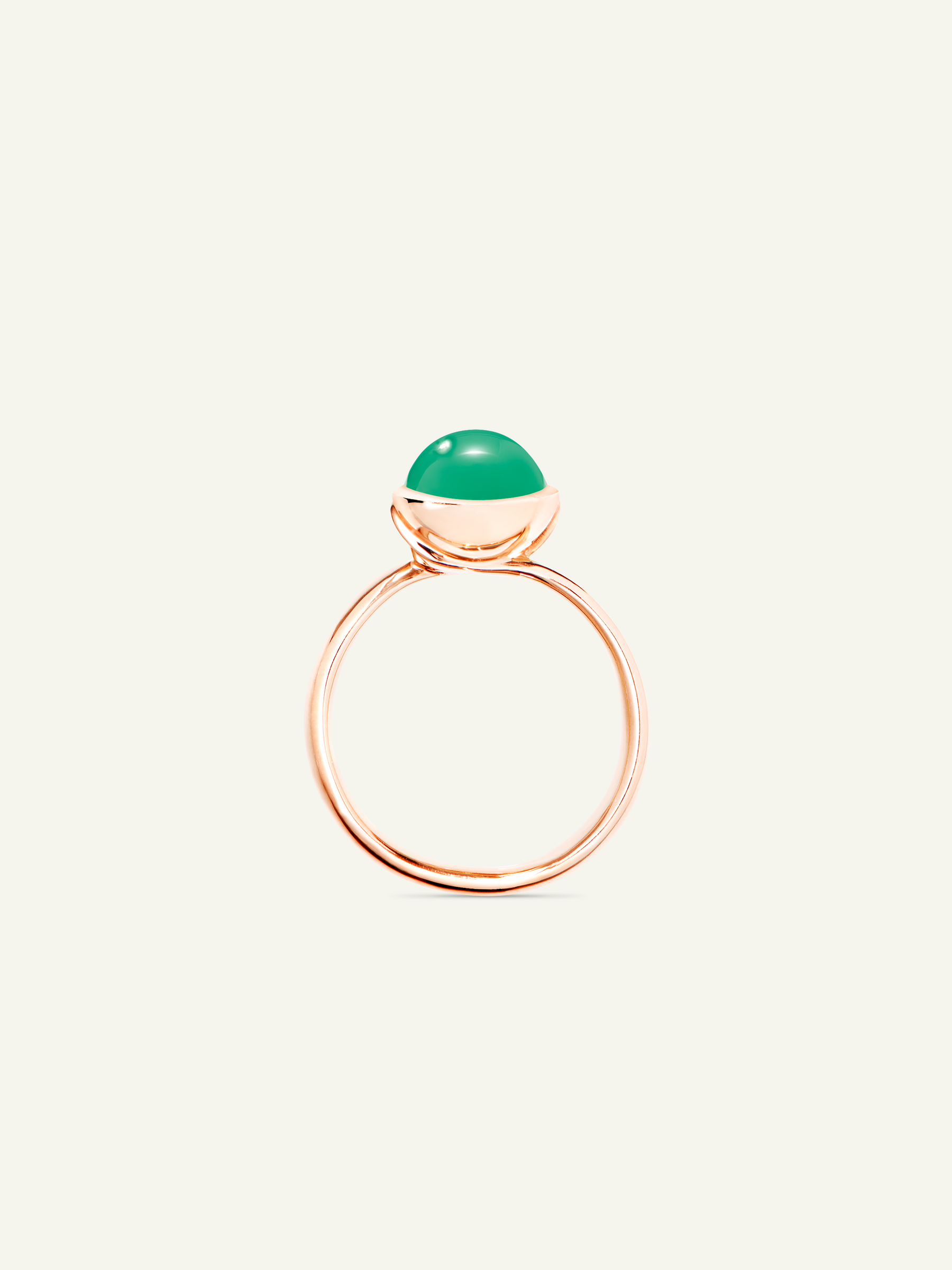 BOUTON Small Ring with Chrysoprase