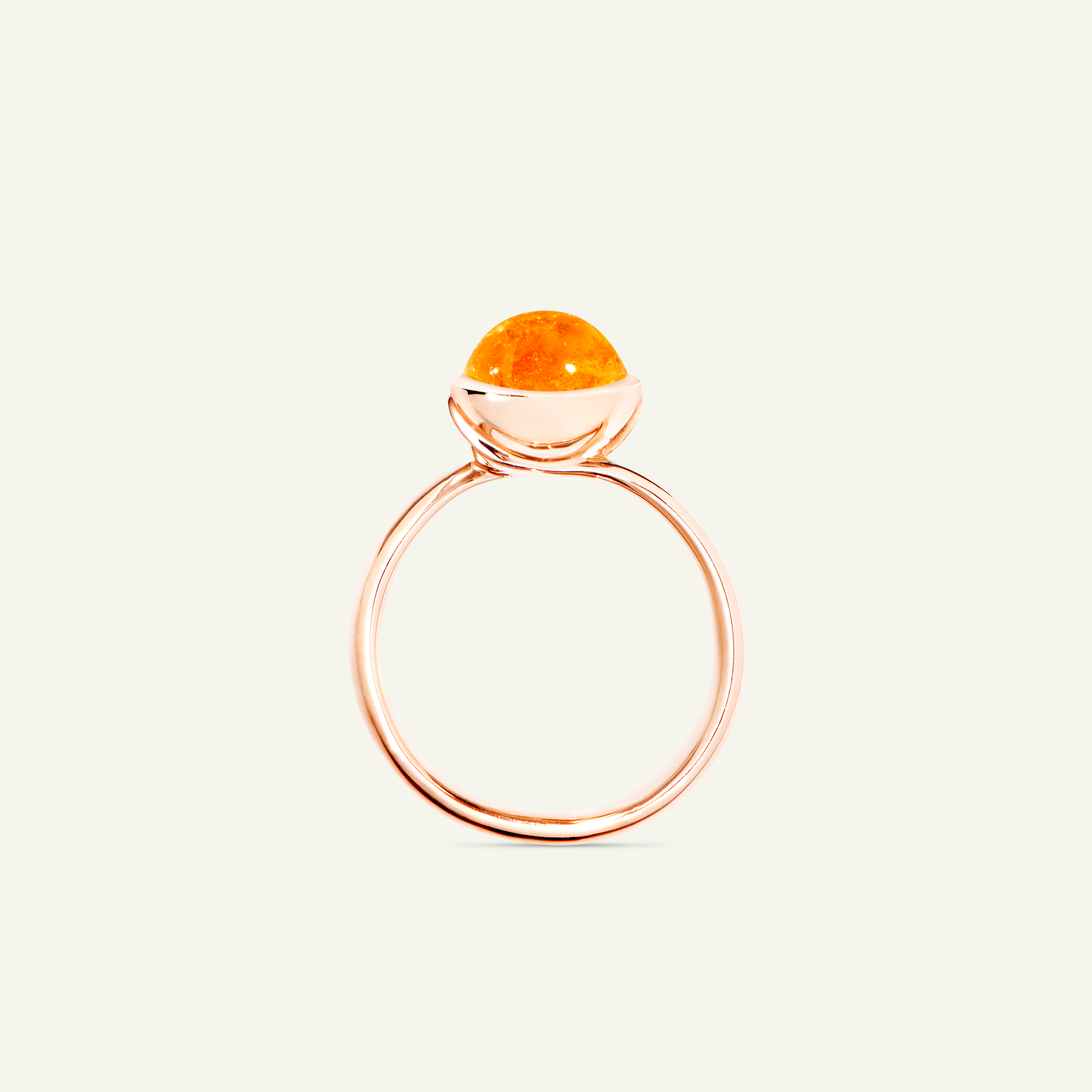 BOUTON Small Ring mit Mandarin Granat
