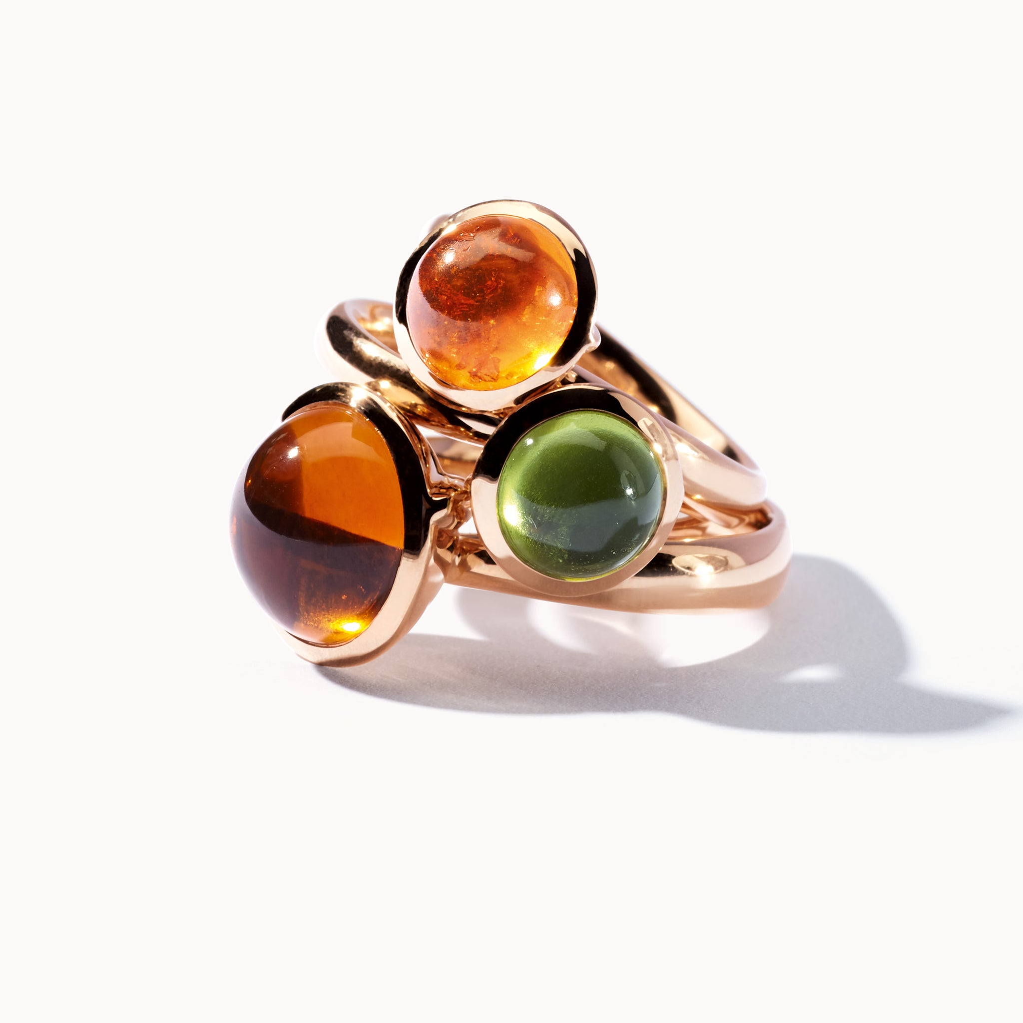 BOUTON Small Ring mit Mandarin Granat