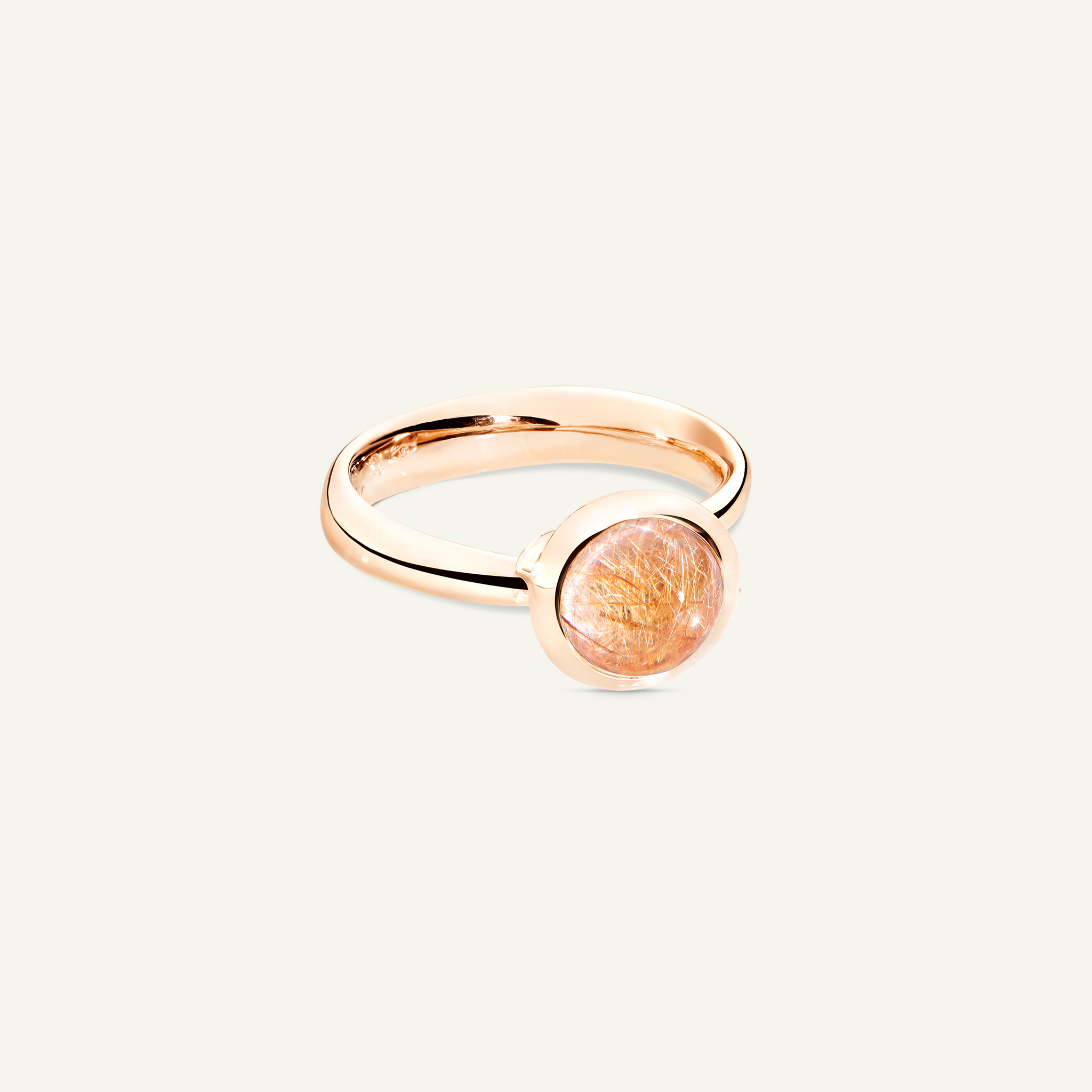 BOUTON Small Ring mit Rotem Rutilquarz