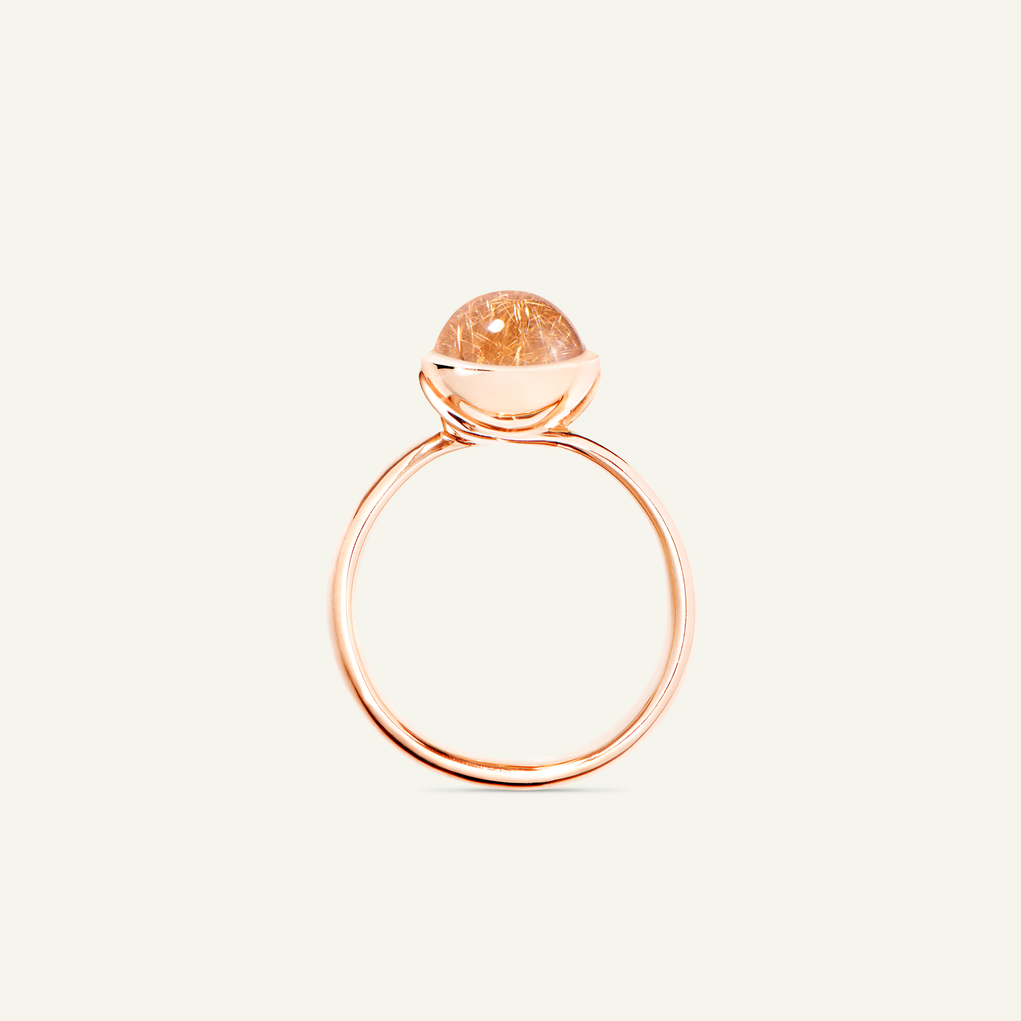BOUTON Small Ring mit Rotem Rutilquarz