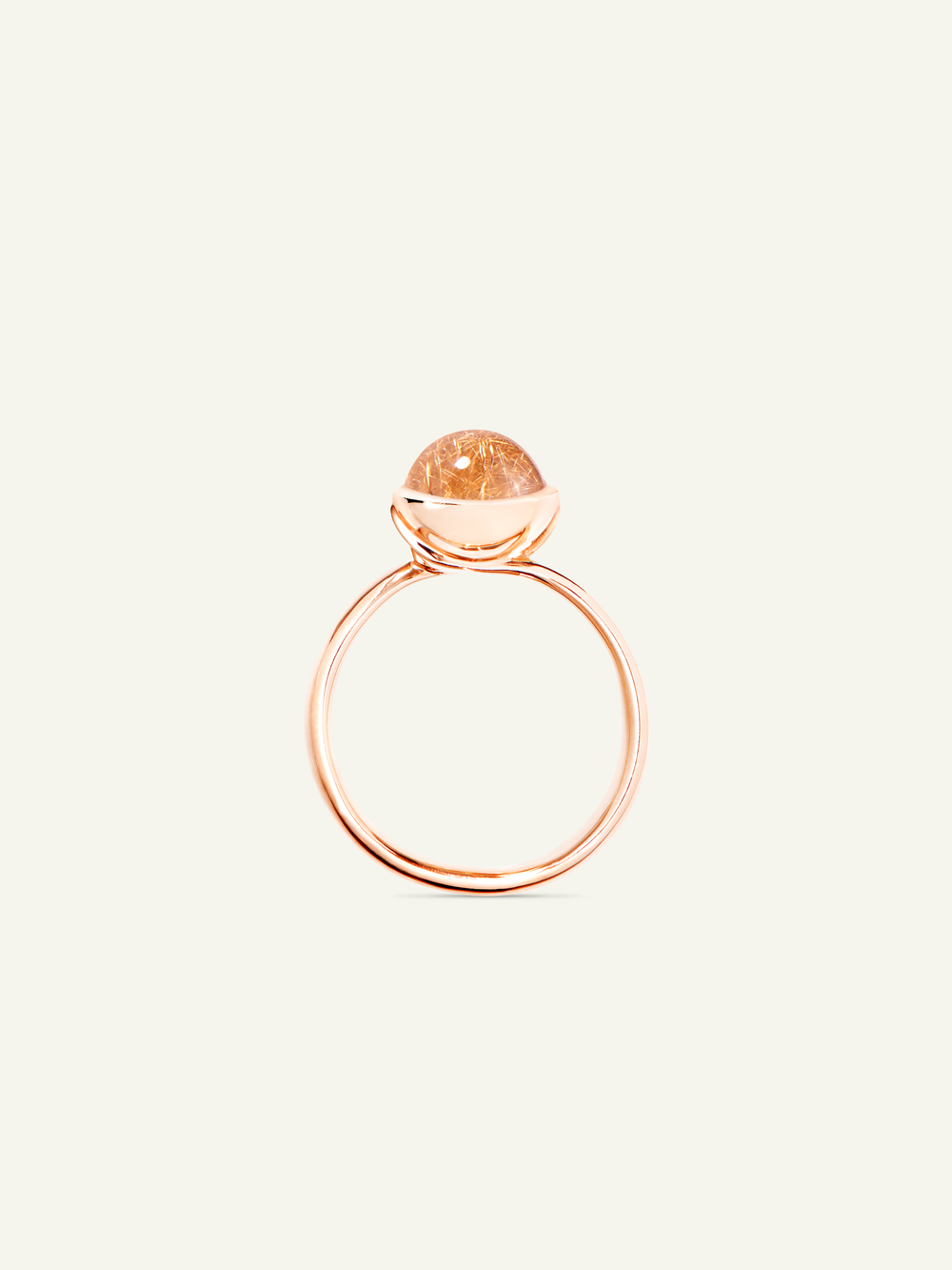 BOUTON Small Ring mit Rotem Rutilquarz