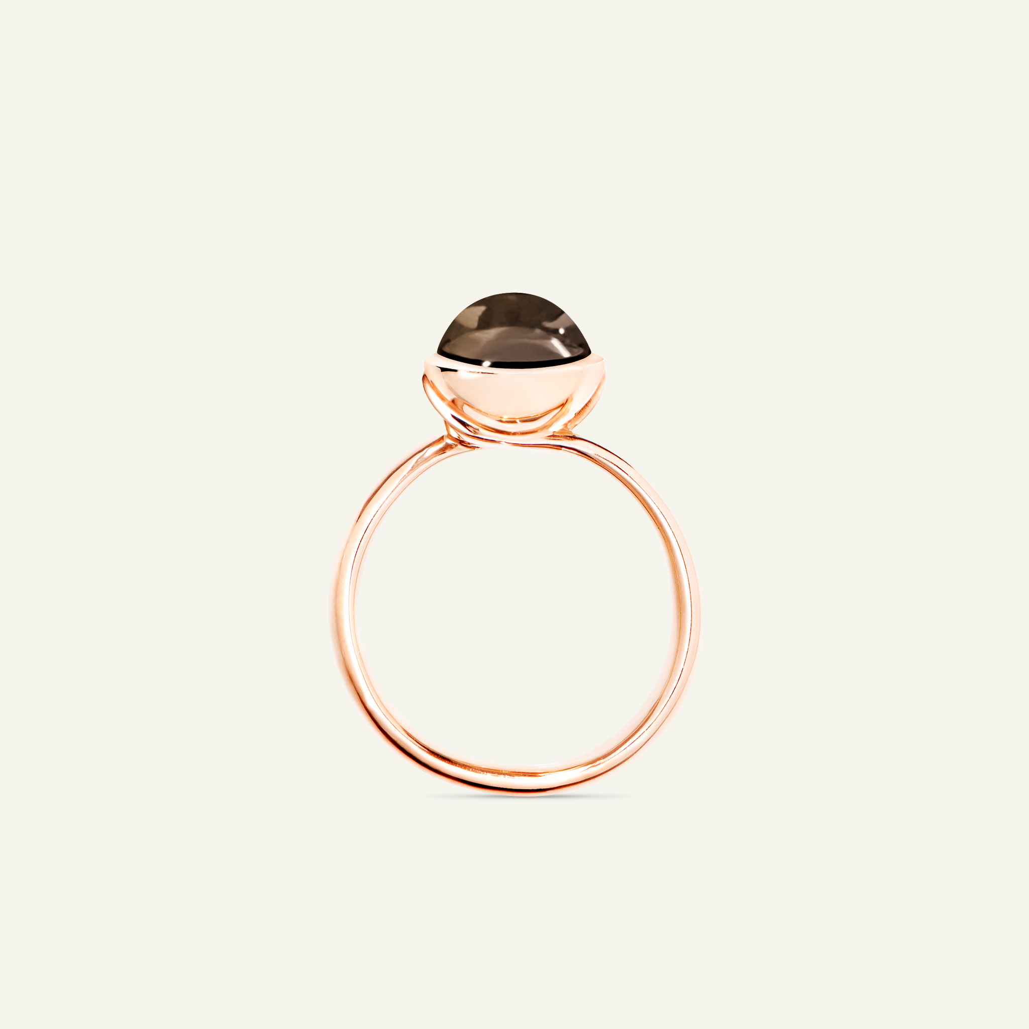 BOUTON Small Ring mit Rauchquarz