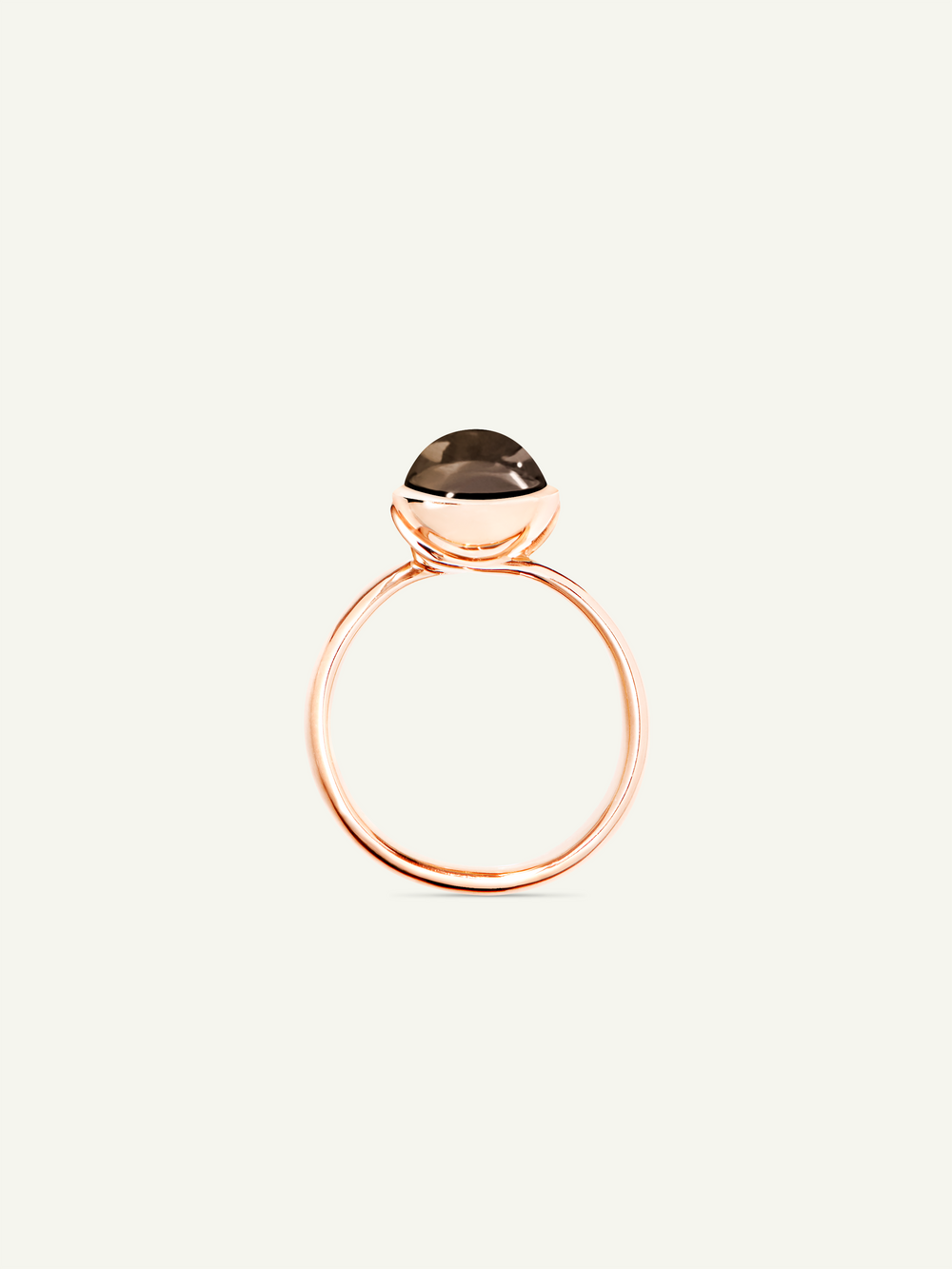 BOUTON Small Ring mit Rauchquarz