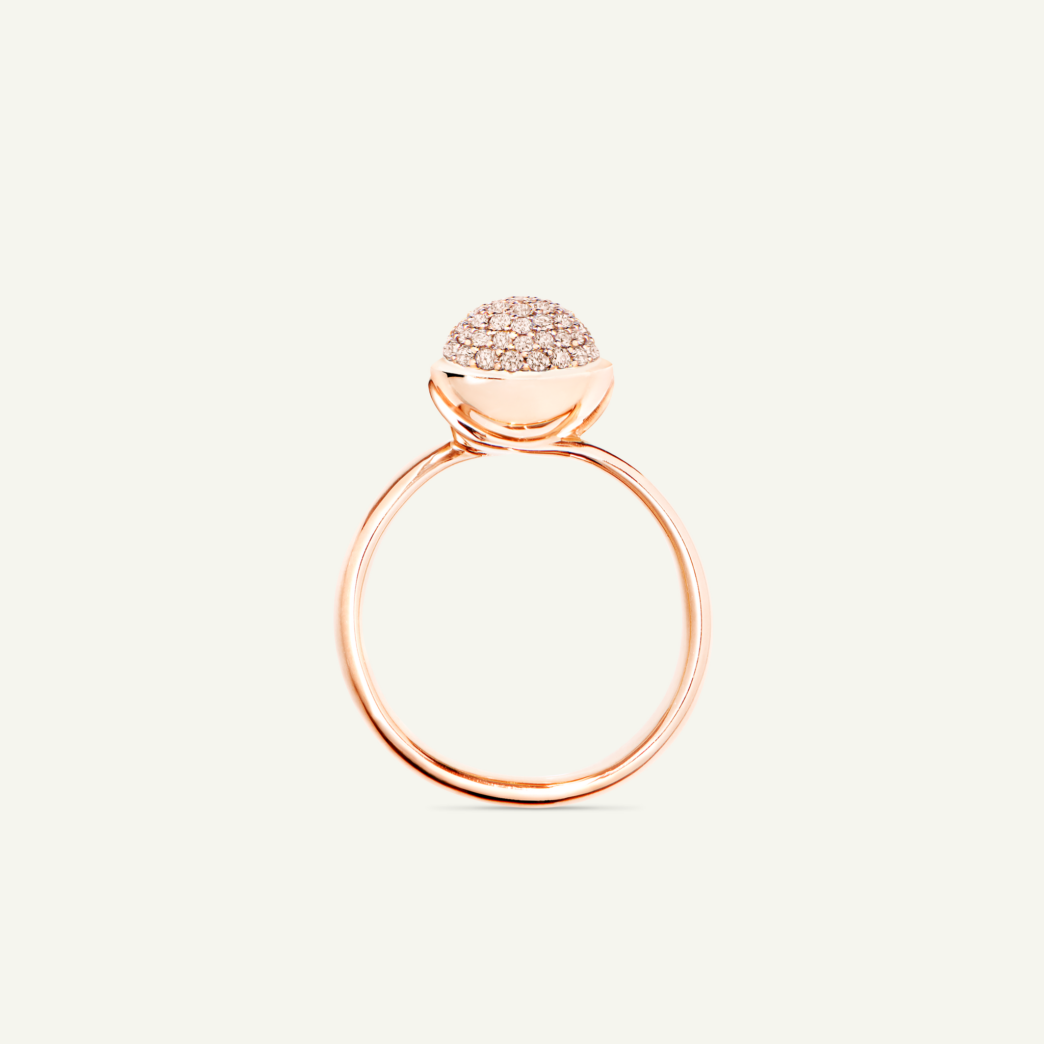 BOUTON Small Ring mit Champagne Diamant Pavé