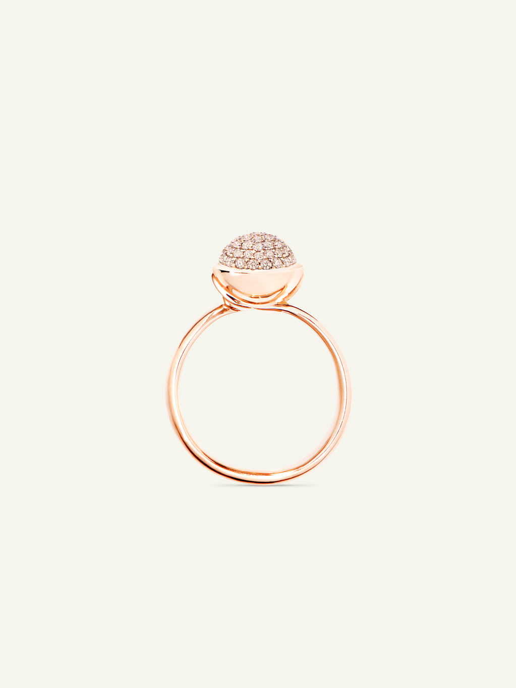 BOUTON Small Ring mit Champagne Diamant Pavé