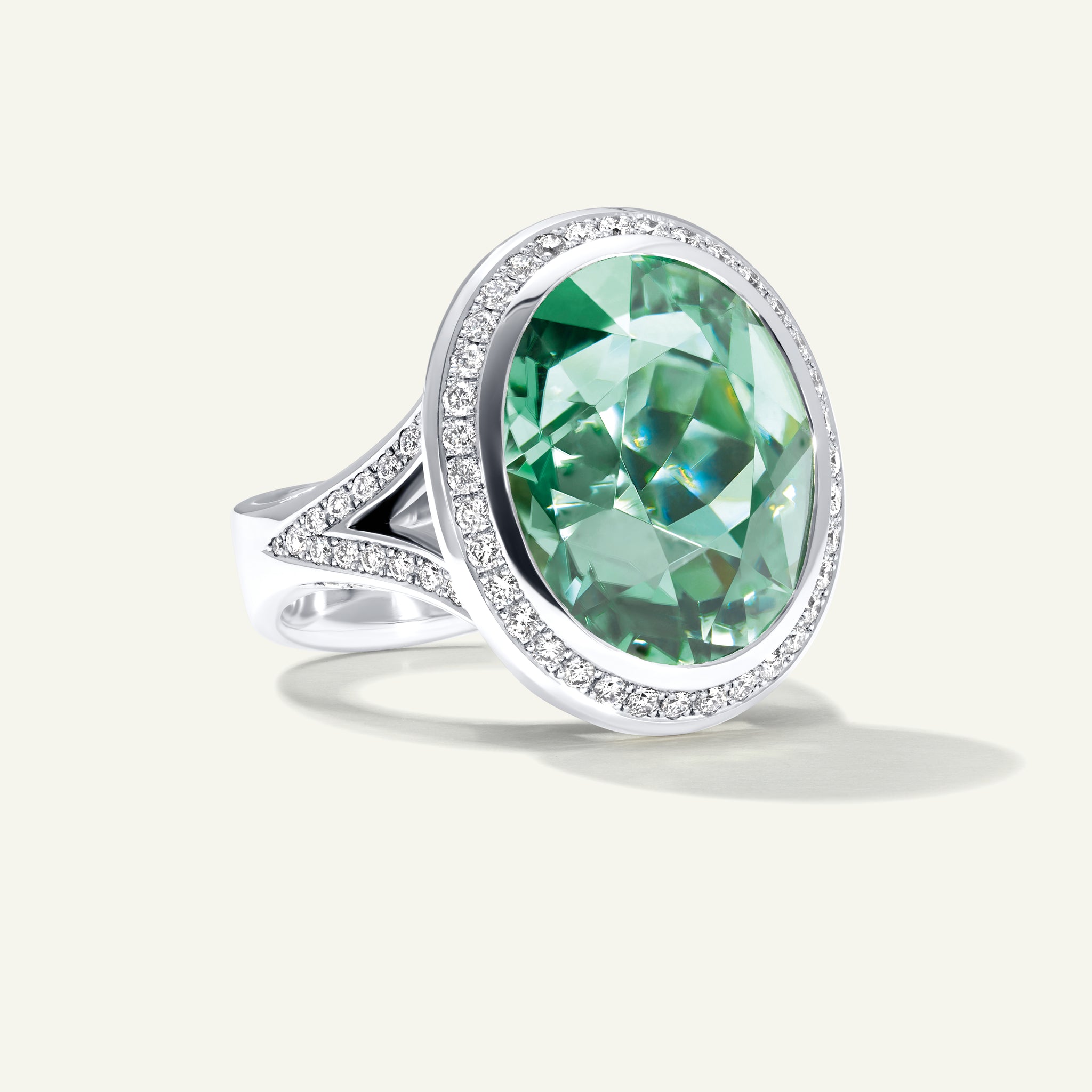 CUSHION Ring with Mint Tourmaline