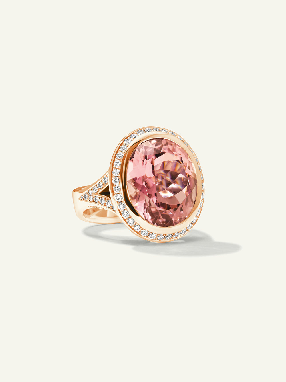 CUSHION Ring with Rose Tourmaline