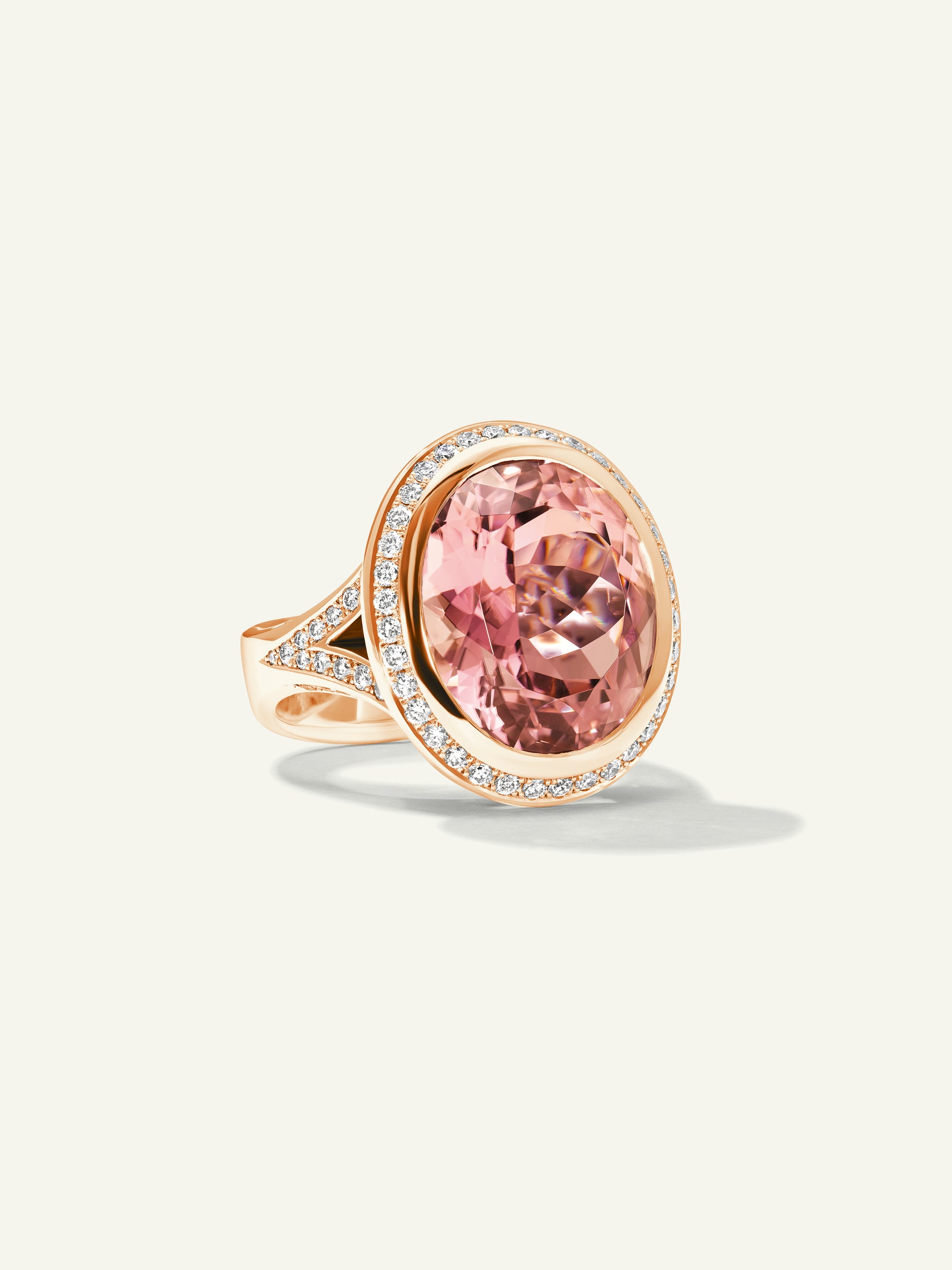 CUSHION Ring mit Rosa Turmalin