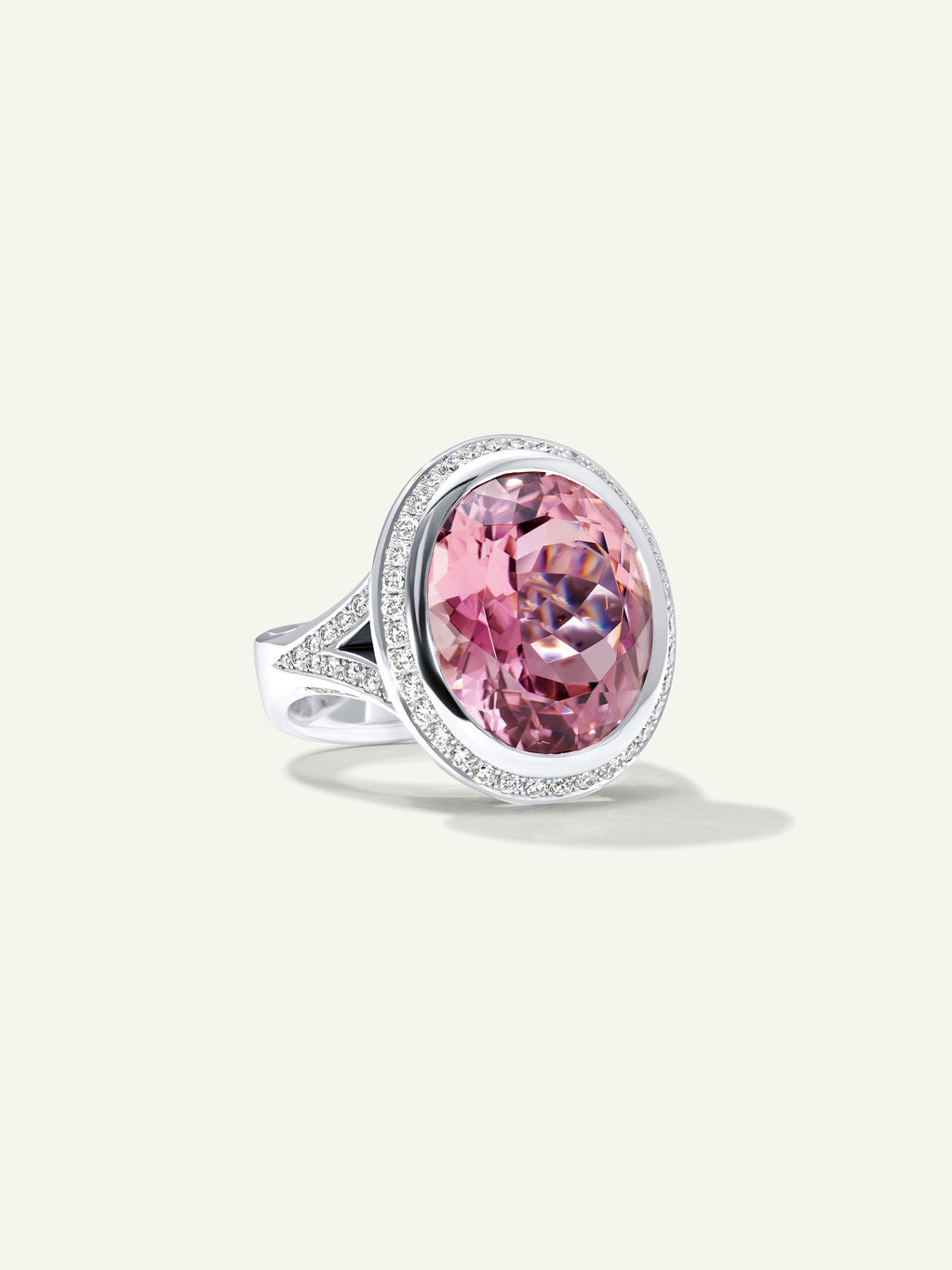 CUSHION Ring with Rose Tourmaline