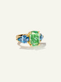 GLAMOUR Ring mit Grossular Granat und Aquamarinen