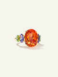 GLAMOUR Ring mit Mandarin Granat und Tansaniten