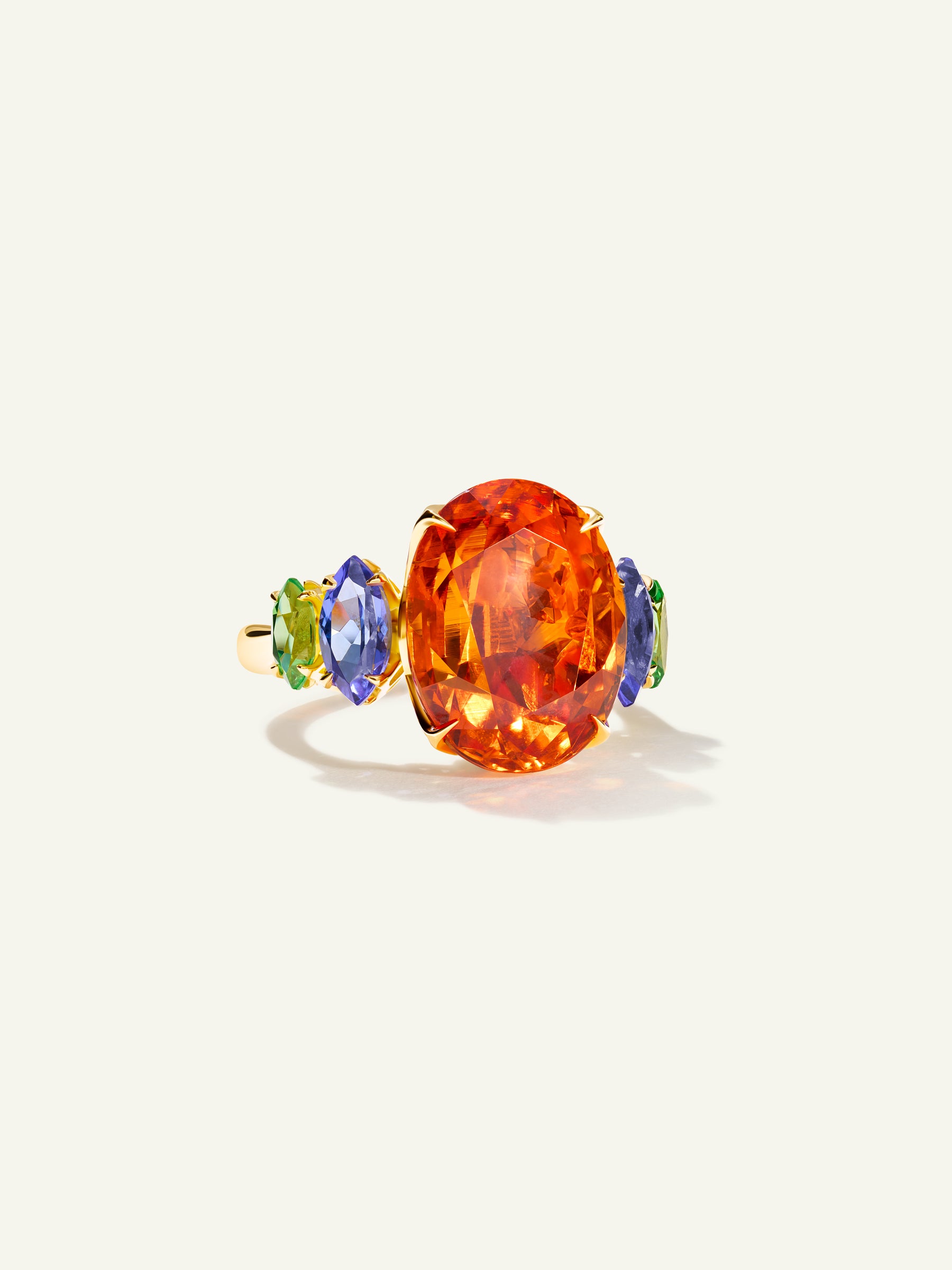 GLAMOUR Ring mit Mandarin Granat und Tansaniten
