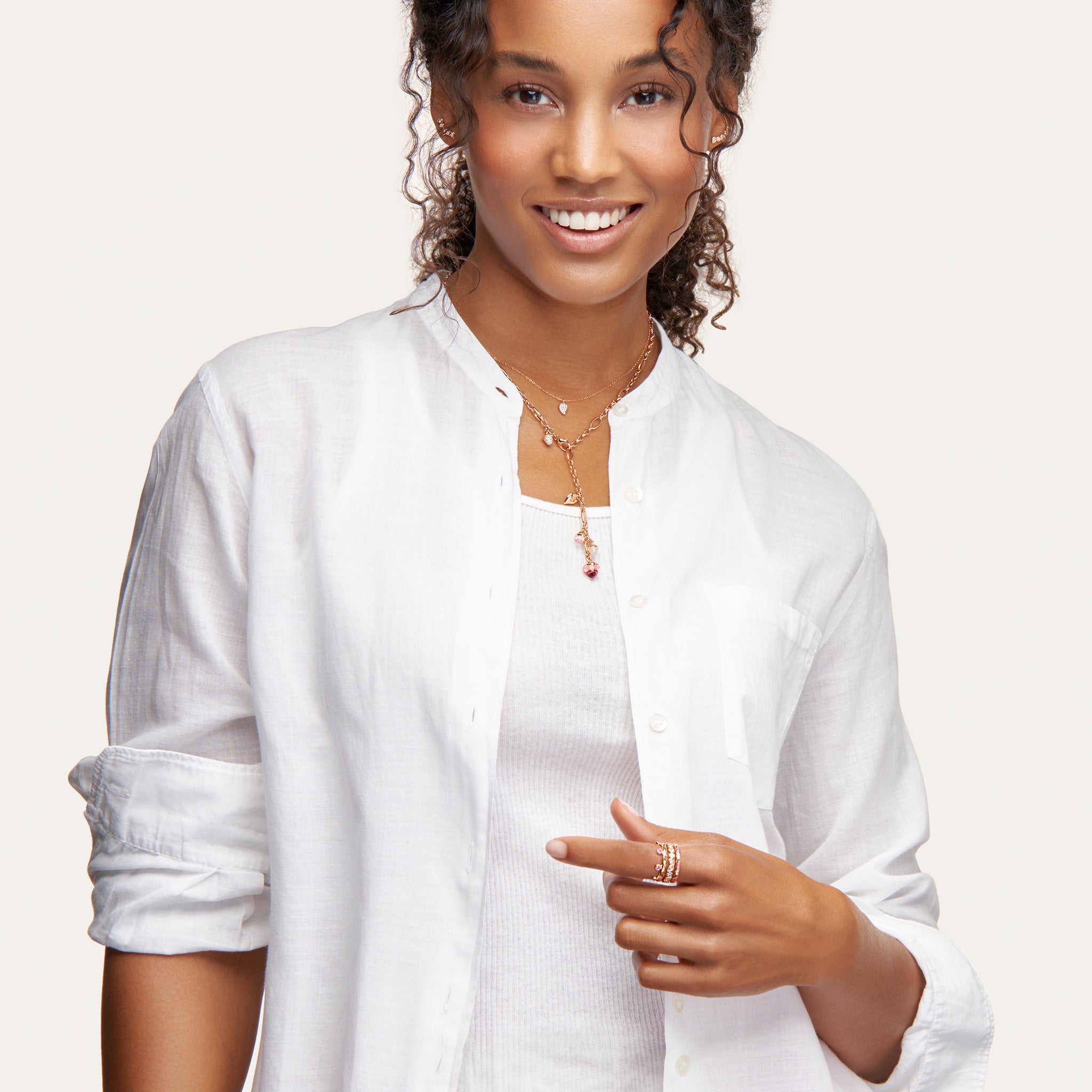 GYPSY Band Ring in 'Blush' Pavé