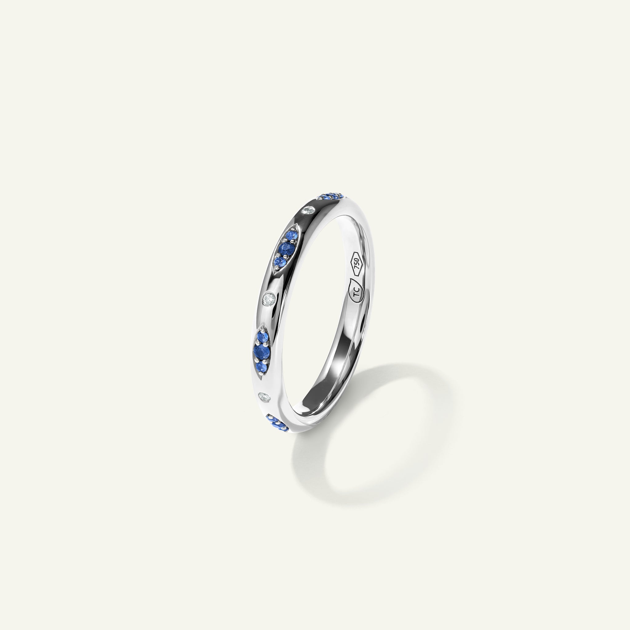 GYPSY Band Ring in 'Ocean' Pavé
