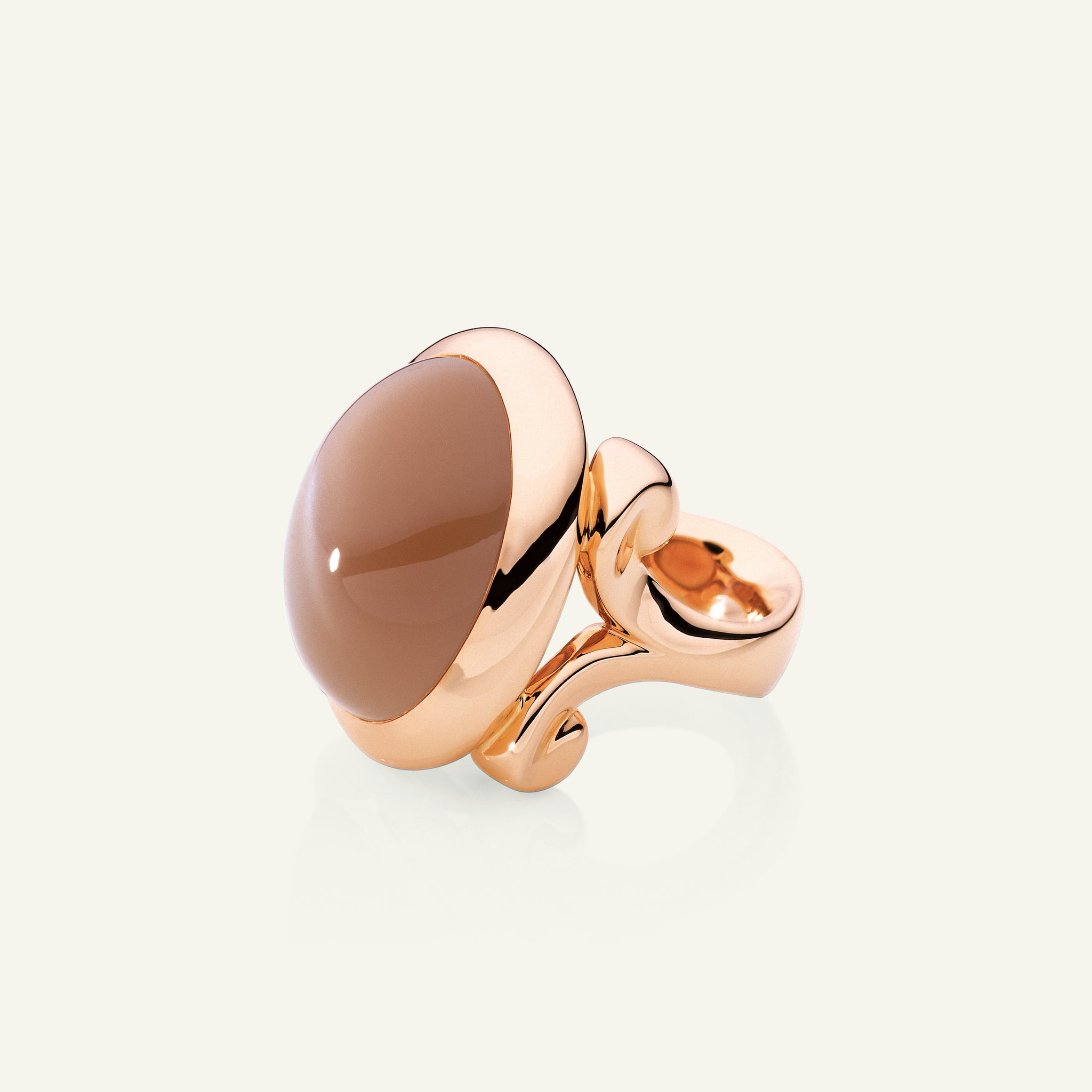 HIPPIE GLAM Small Ring Brauner Mondstein