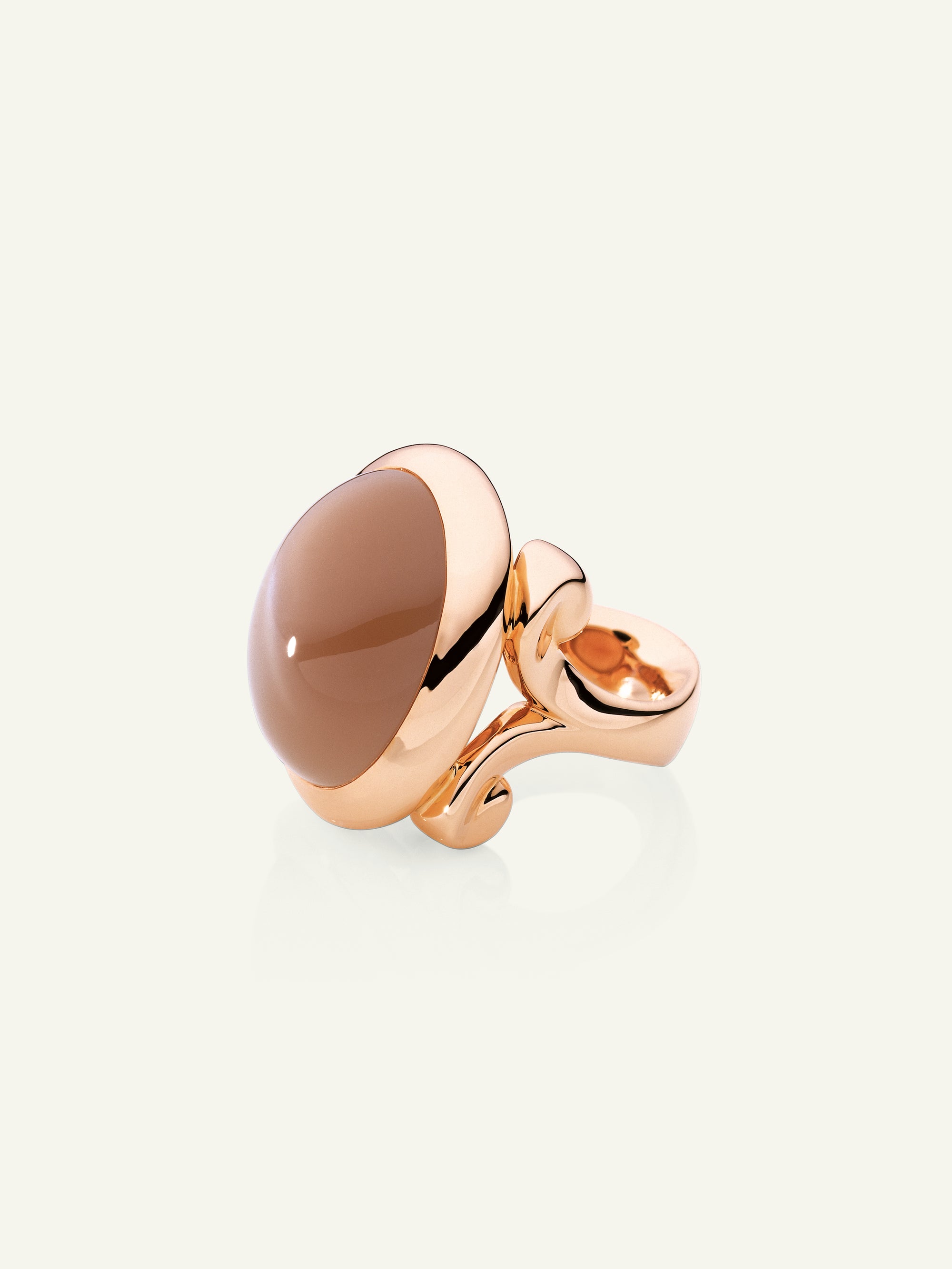 HIPPIE GLAM Small Ring with Brown Moonstone