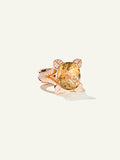LILY Solitaire Ring with Champagne Tourmaline