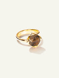 TULIP Ring Small mit Rauchquarz