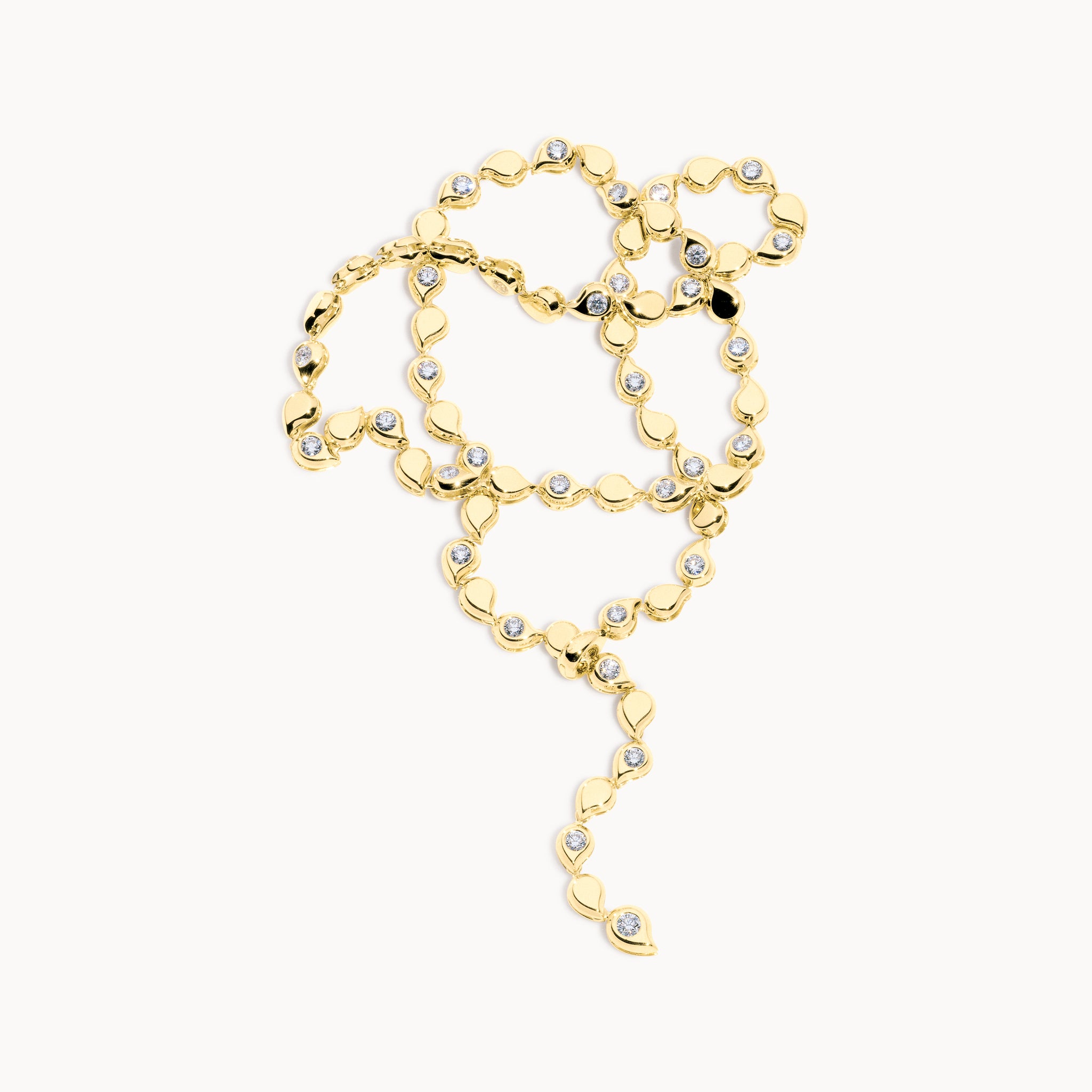 Collier SNOWFLAKES Rivière Classic alternating 18K Gelbgold