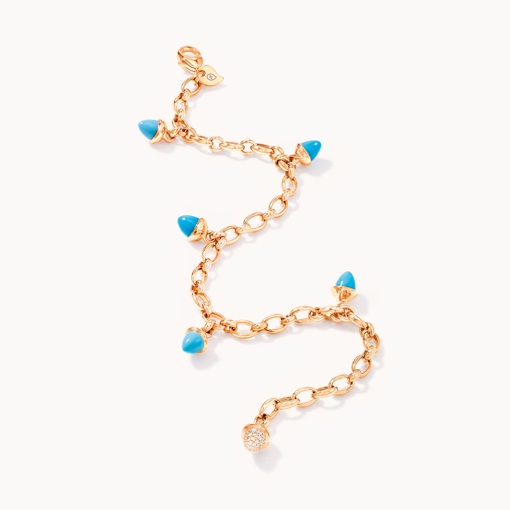 Bracelet MIKADO Charm 'Turquoise' with Diamond Pavé Türkis