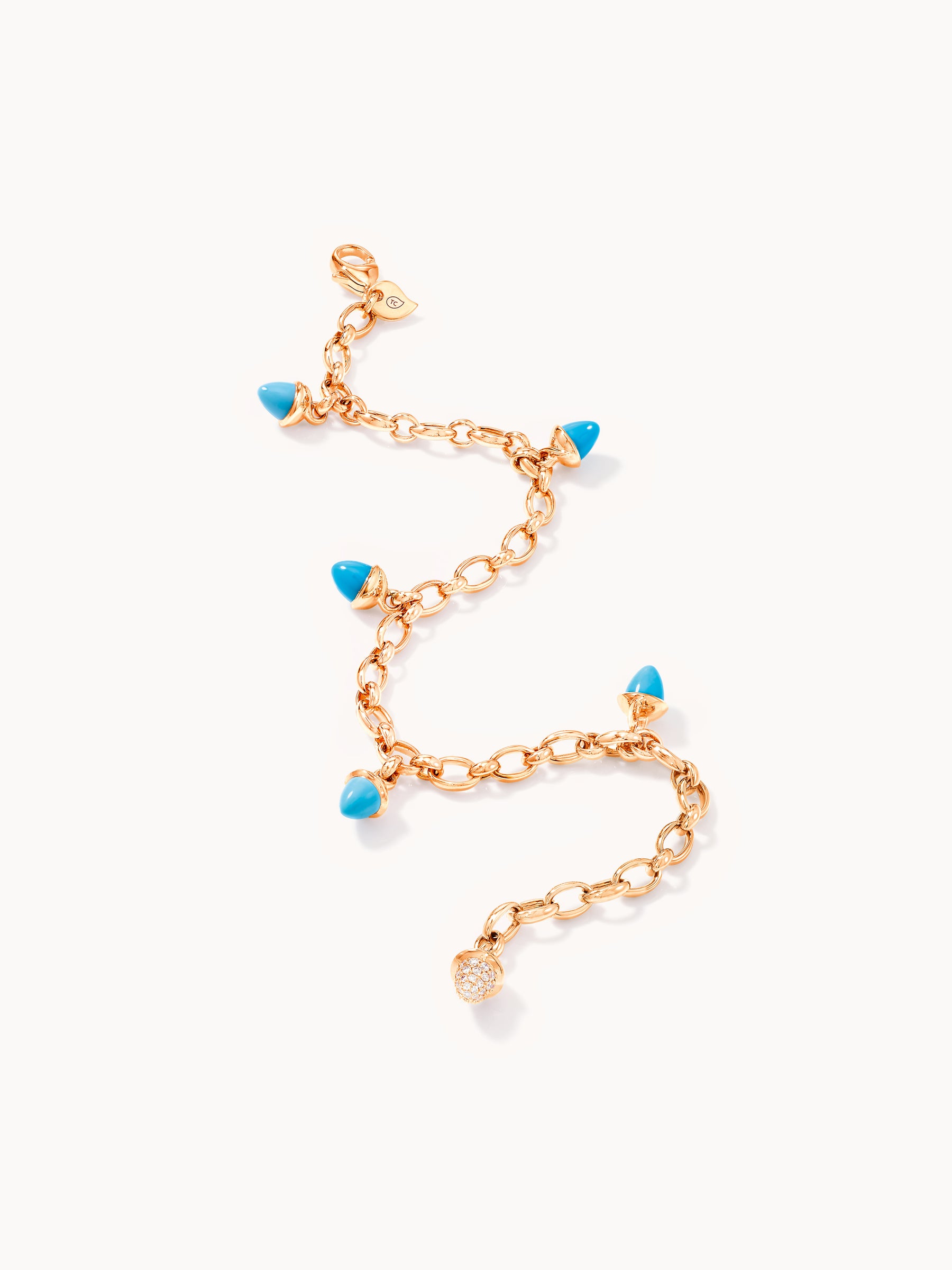 MIKADO Charm Bracelet in 'Turquoise' with Diamond Pavé