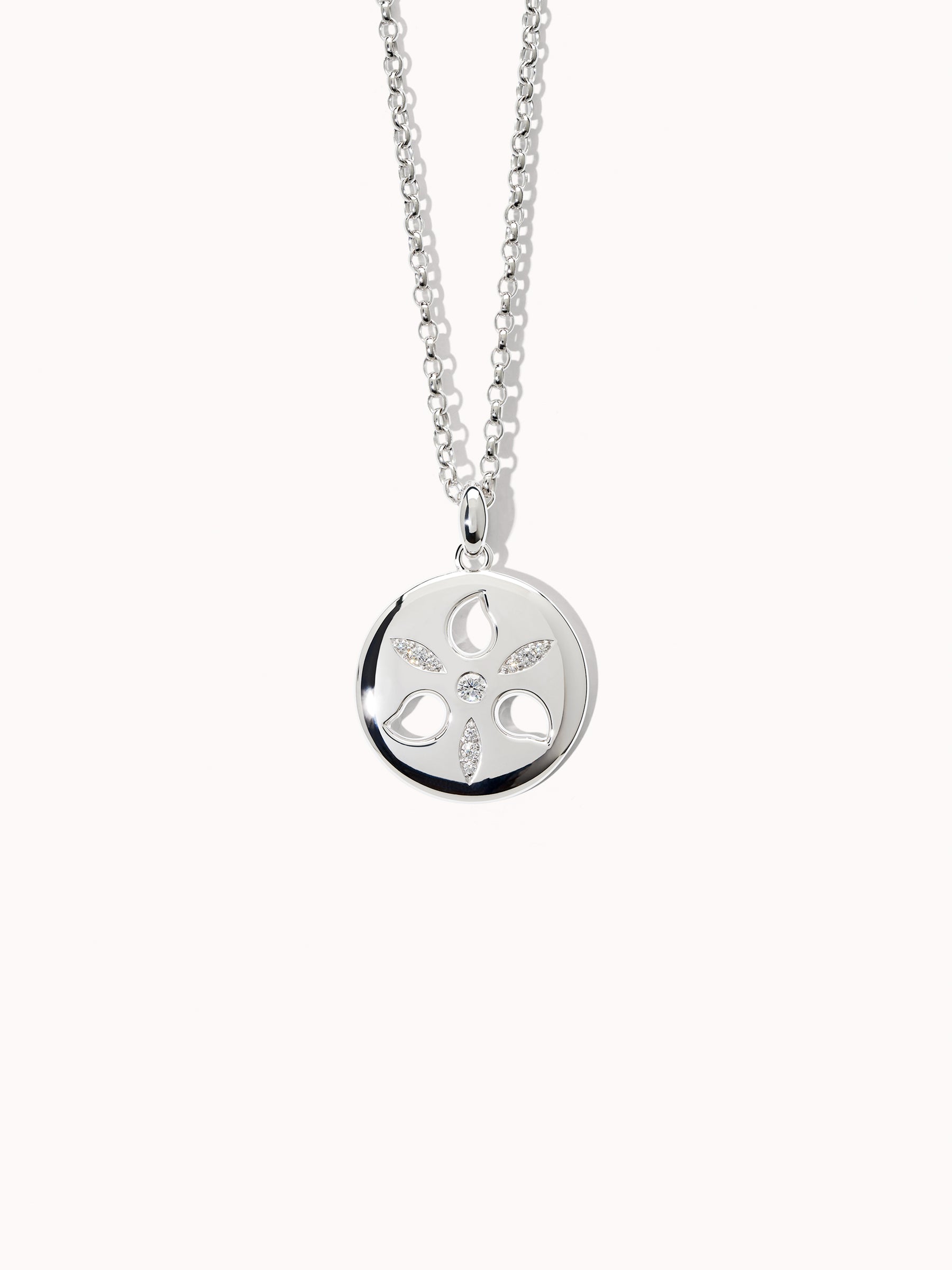 Pendant SAND DOLLAR medium 18K white gold