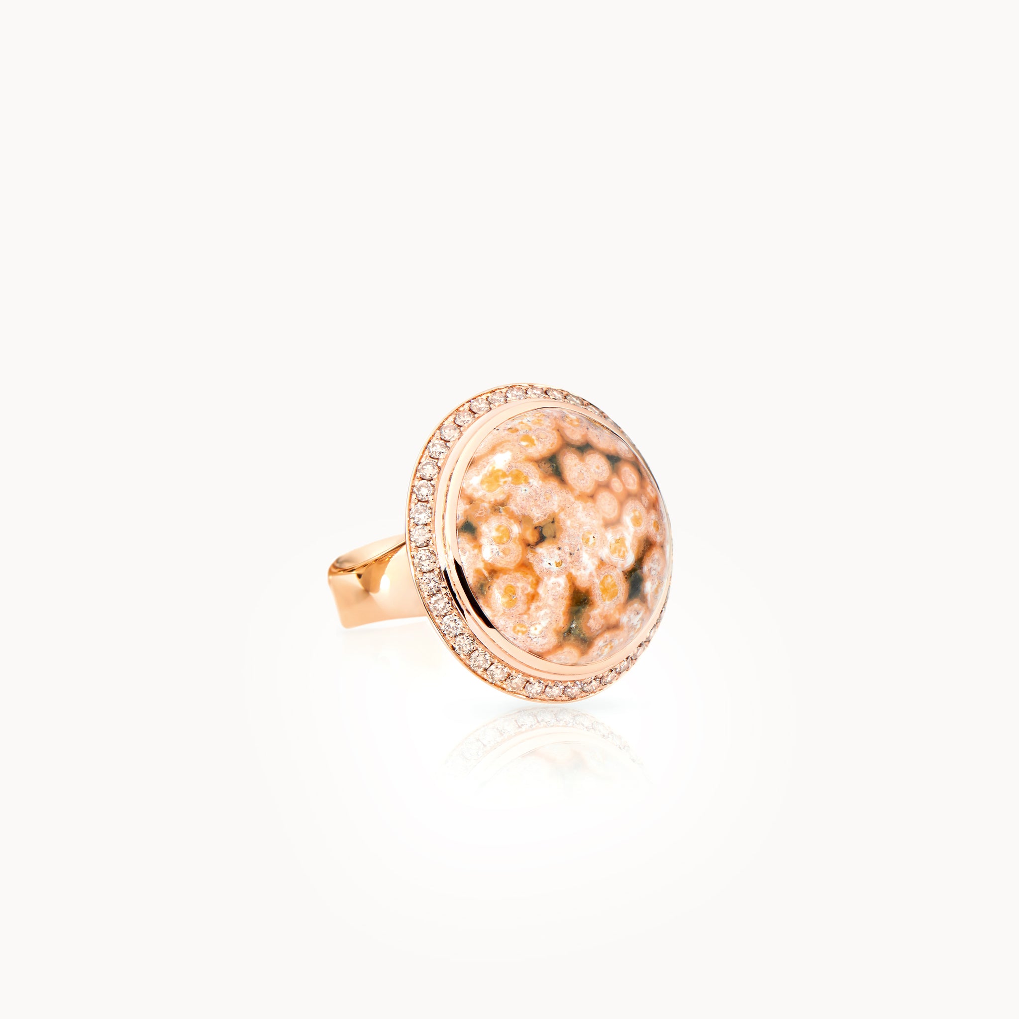 Ring OCEAN JASPER small with Champagne Diamond Pavé Ocean Jasper