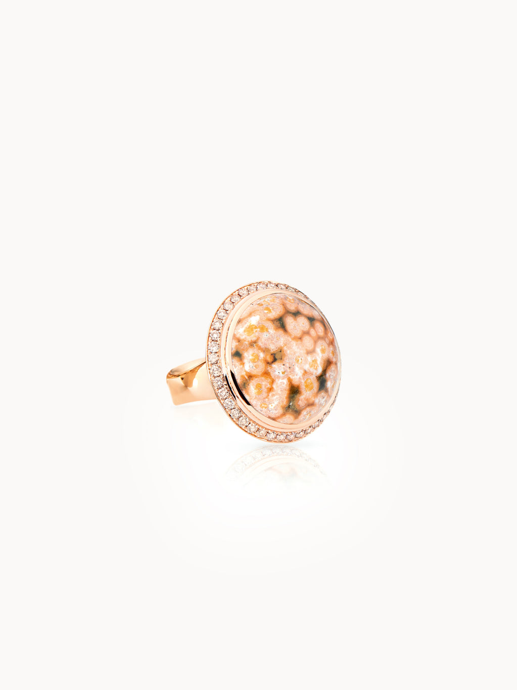 Ring OCEAN JASPER small with Champagne Diamond Pavé Ocean Jasper