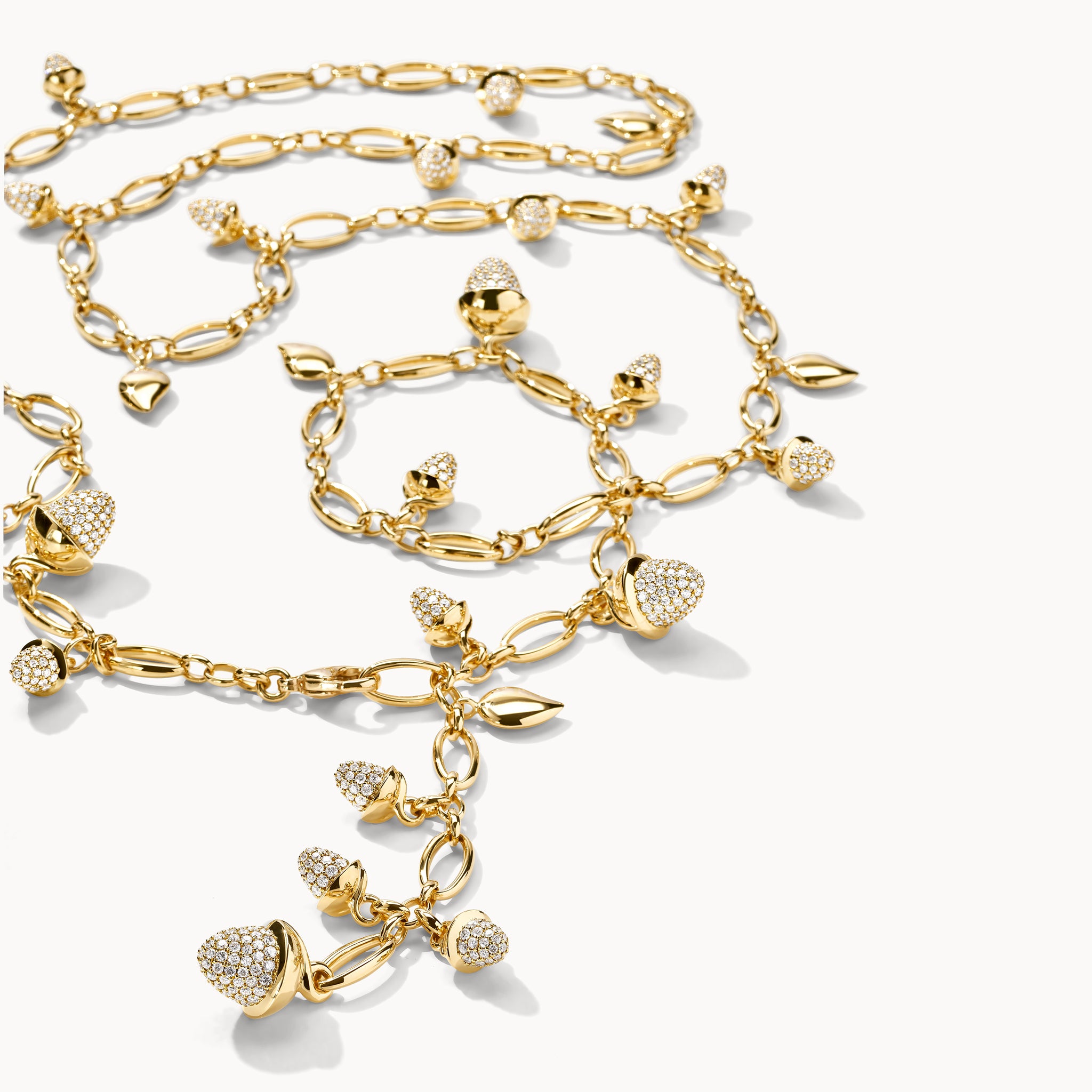 Necklace MIKADO Diamond Pavé - 100 cm mit Diamant Pavé