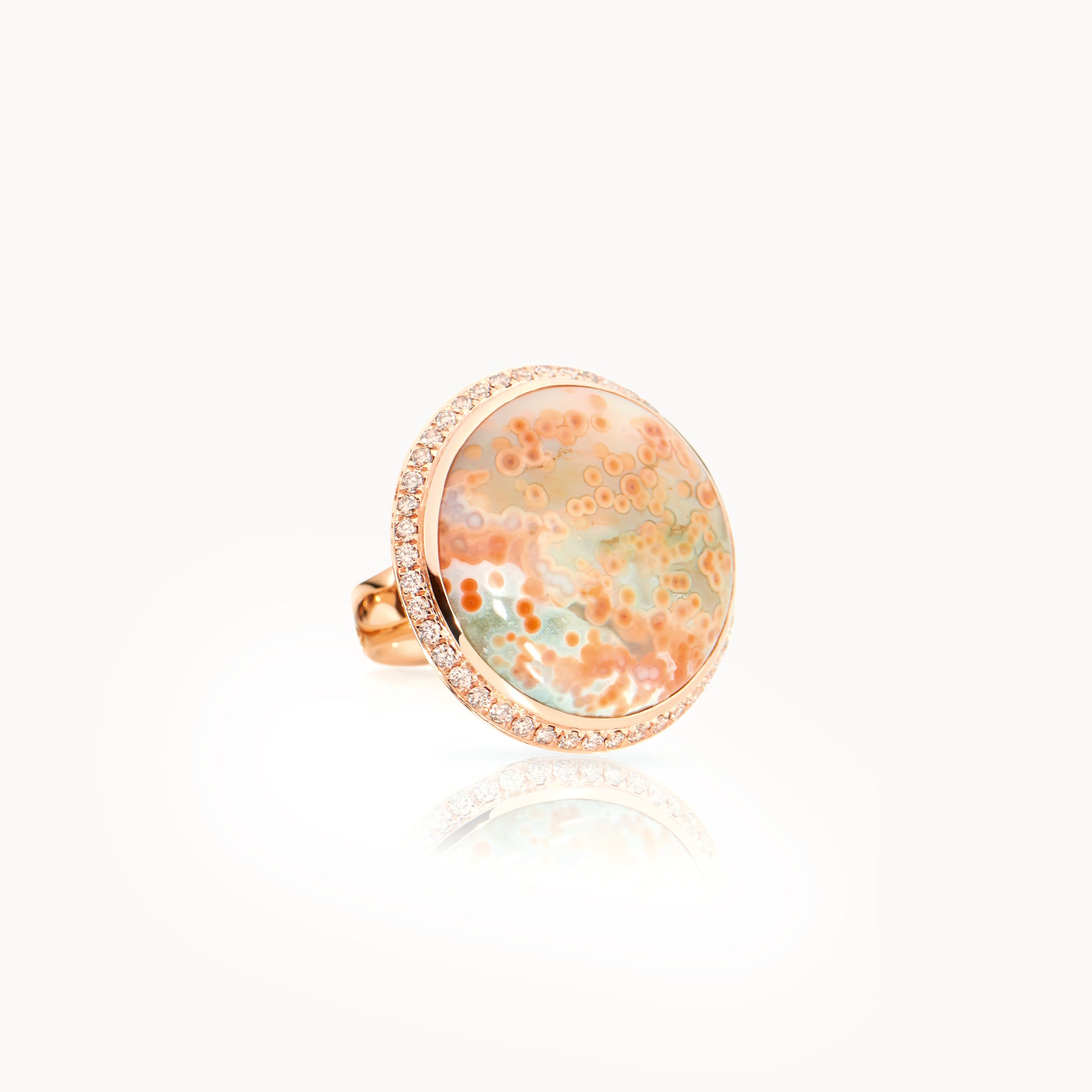 Ring OCEAN JASPER large with Champagne Diamond Pavé Ocean Jasper