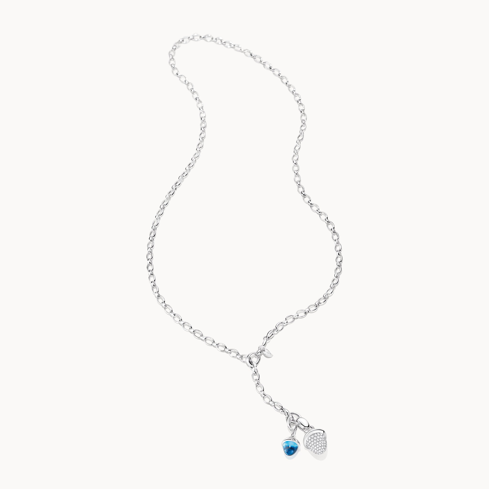 Necklace Lariat 60 cm 18K Weißgold