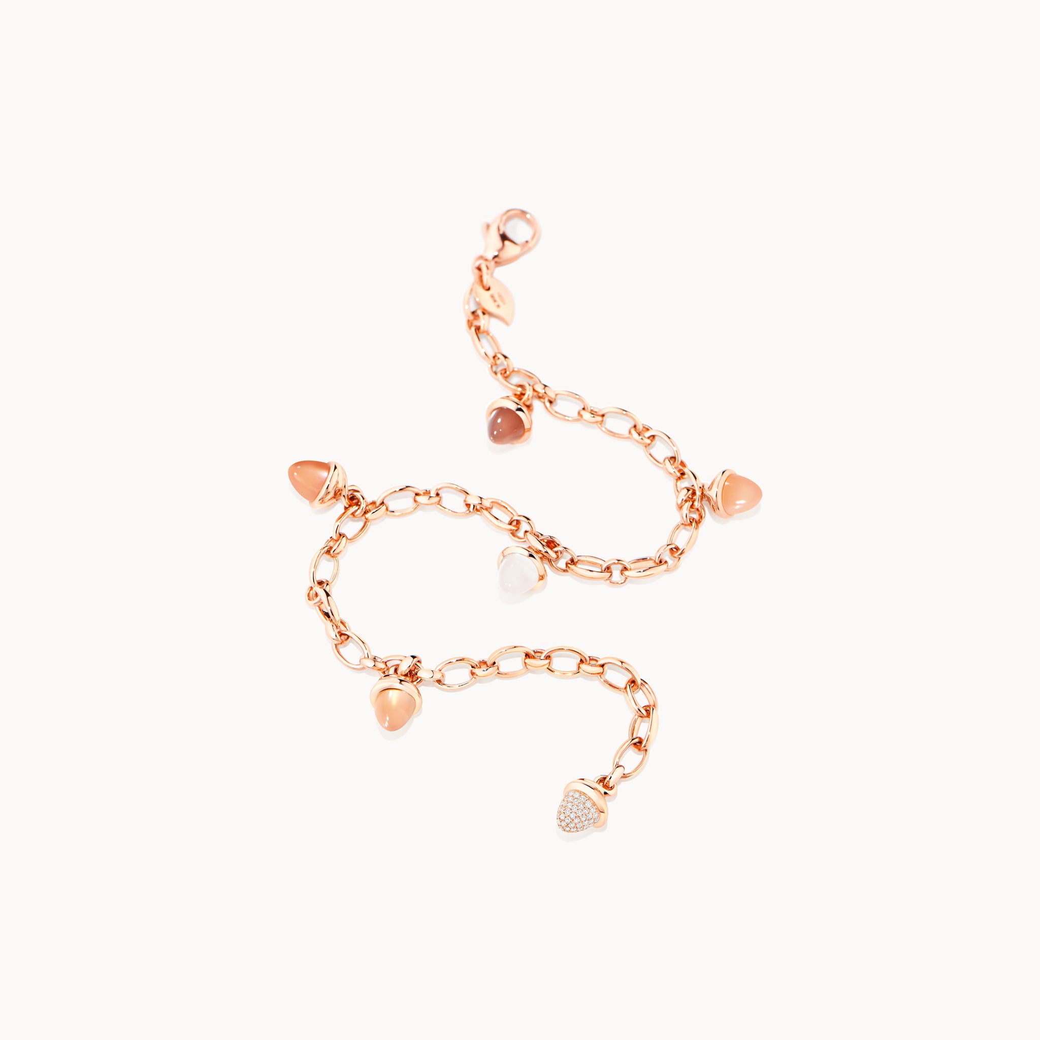 MIKADO Charm Bracelet in 'Camel' with Diamond Pavé
