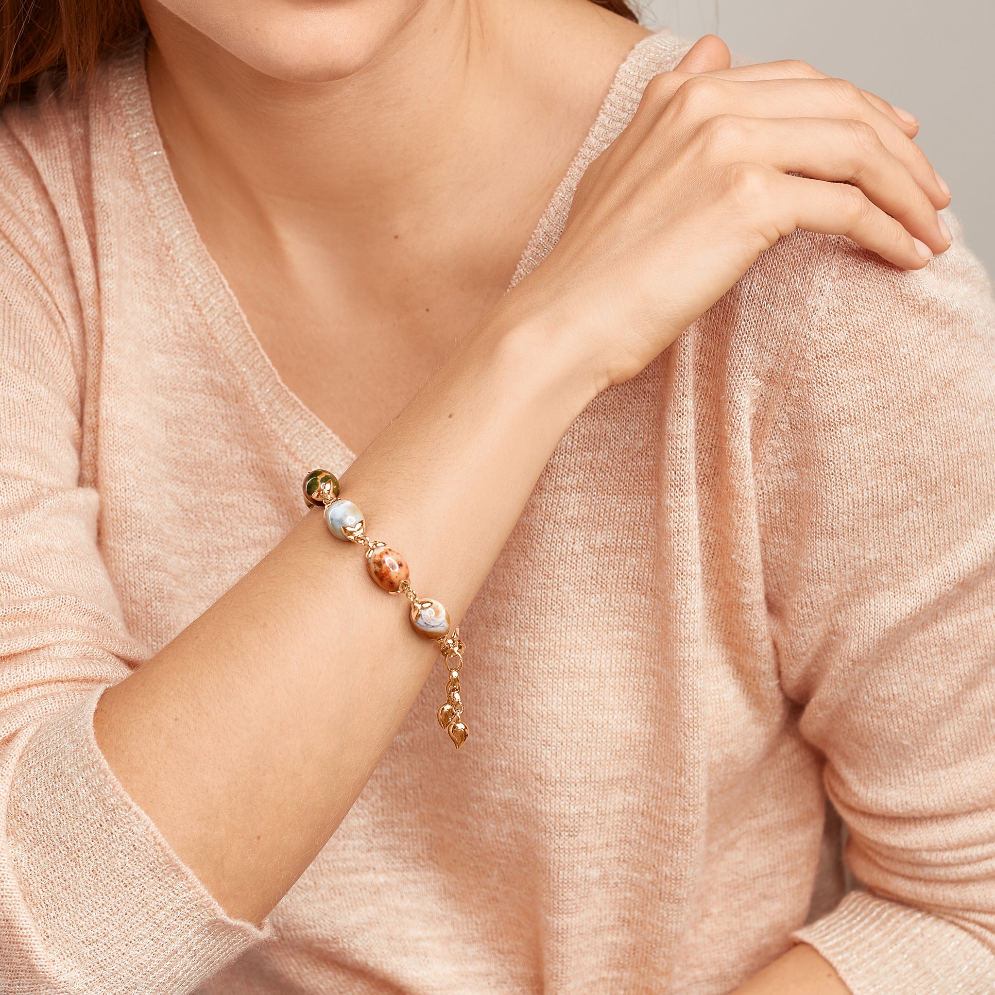 COCONUT Small Link Version Bracelet with Ocean Jasper