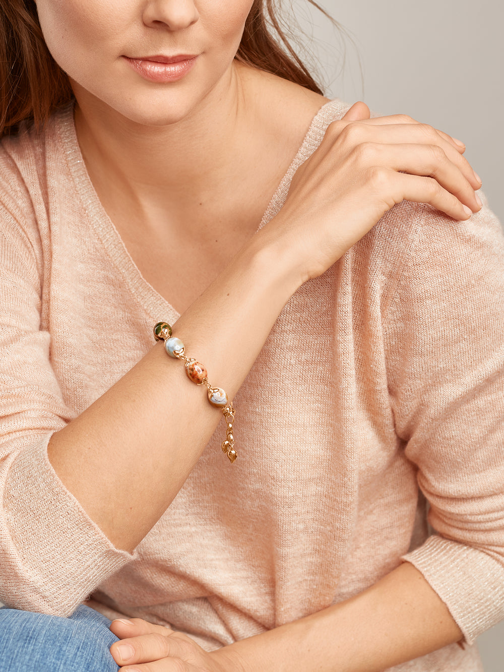 COCONUT Small Link Version Bracelet with Ocean Jasper